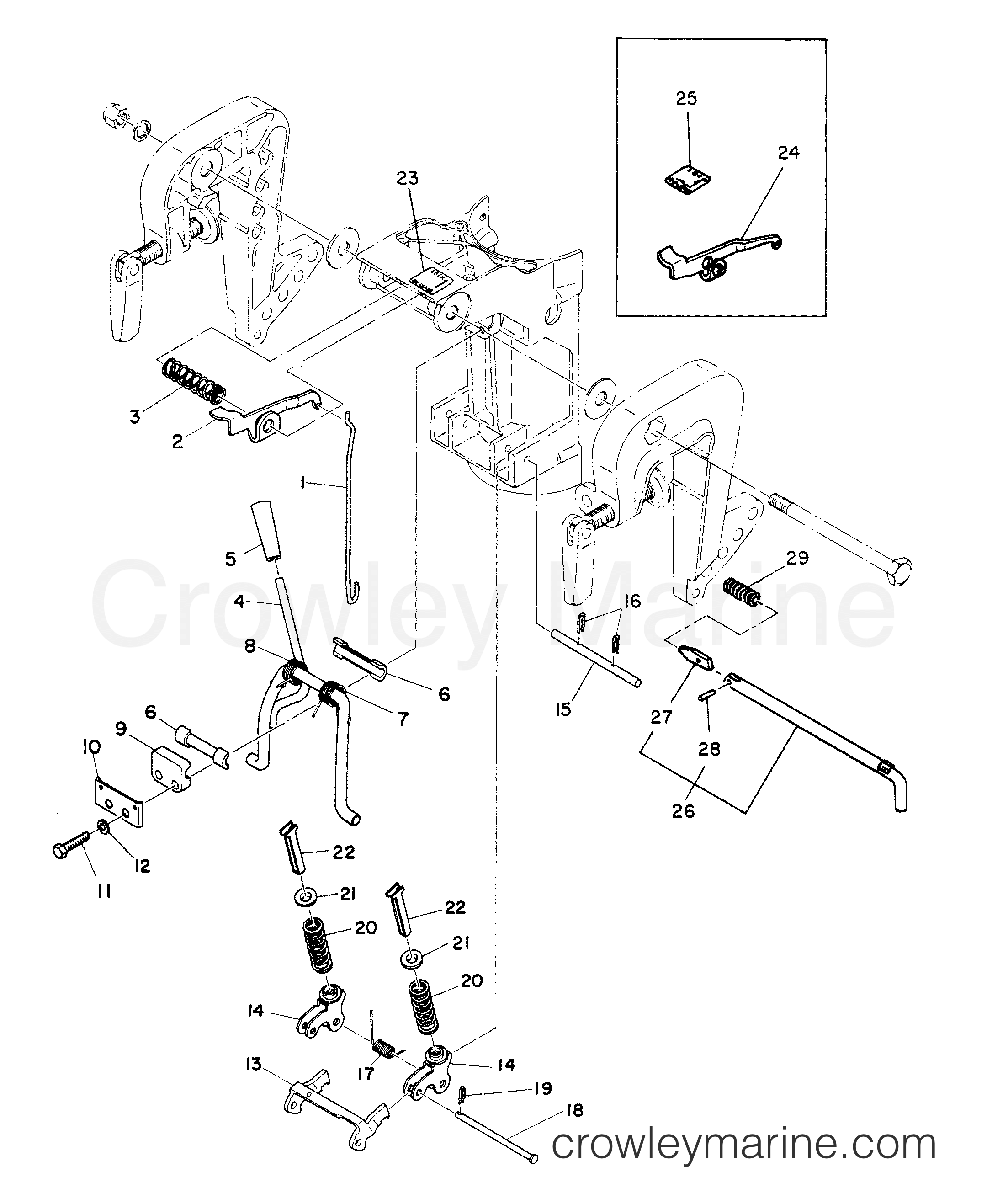 Serial Range Outboard 8A - 655-300100 AND BELOW - REVERSE LOCK