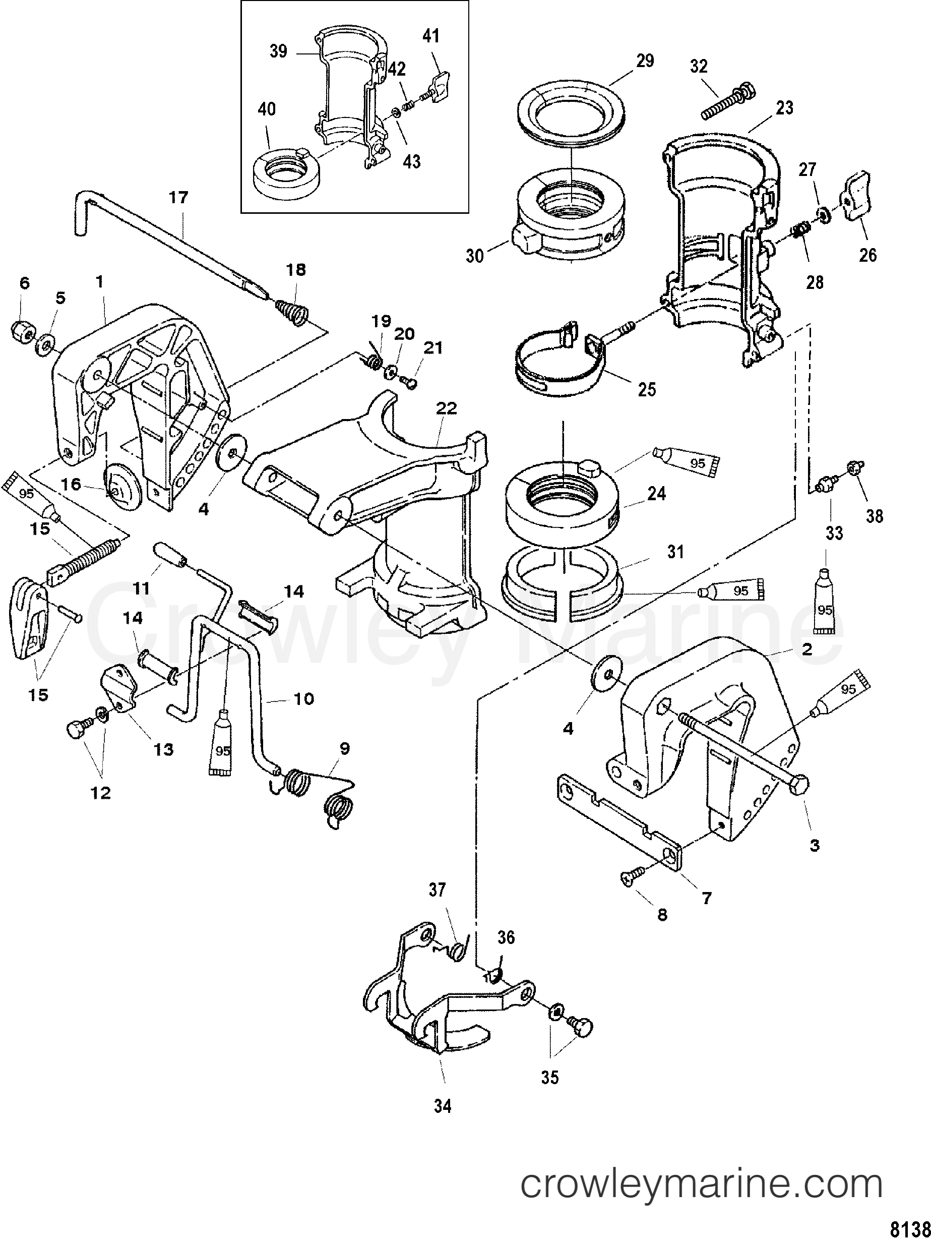 2001 Outboard 4 [ML 4] - 7F04216KL - CLAMP BRACKETS