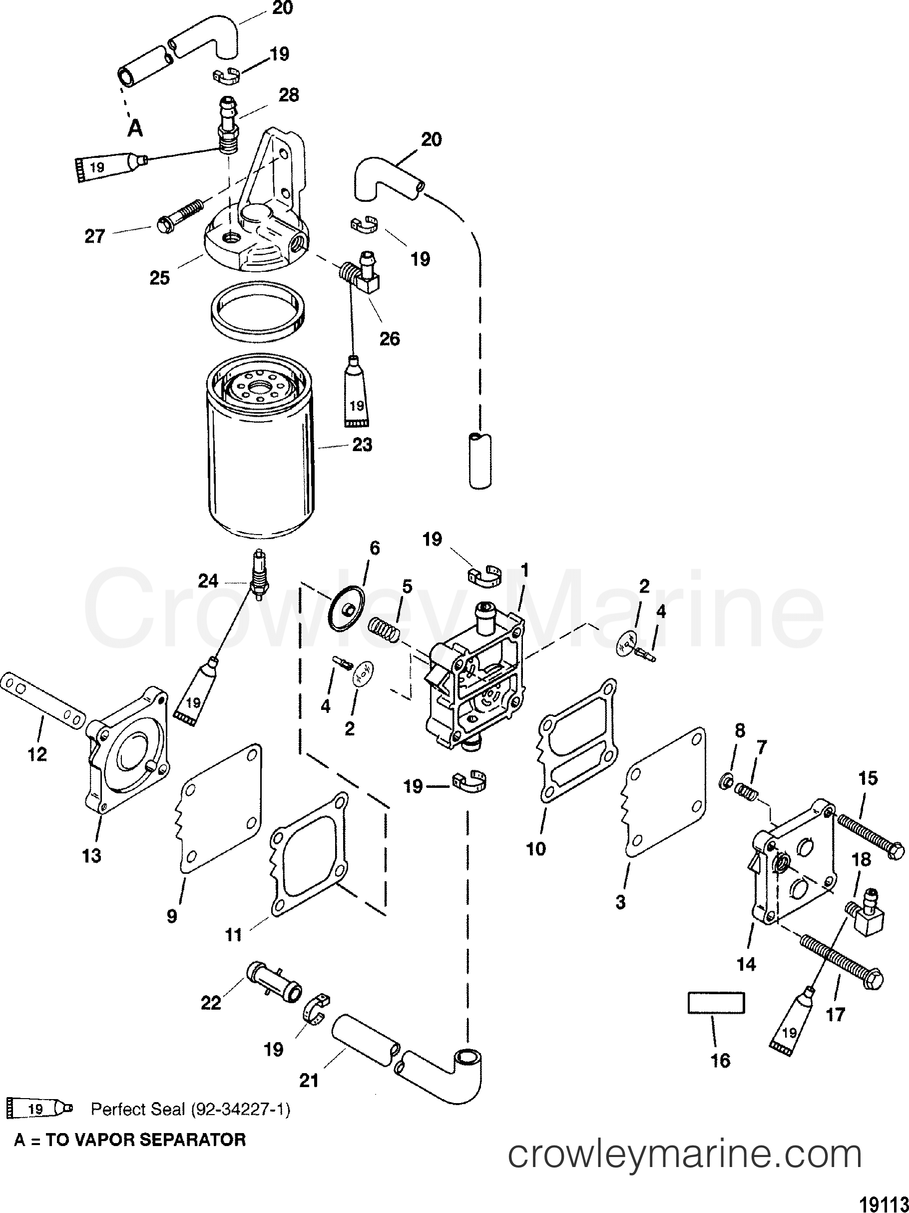 FUEL PUMP 1999 Outboard 225 [CXXL EFI] 7225434HD Crowley Marine