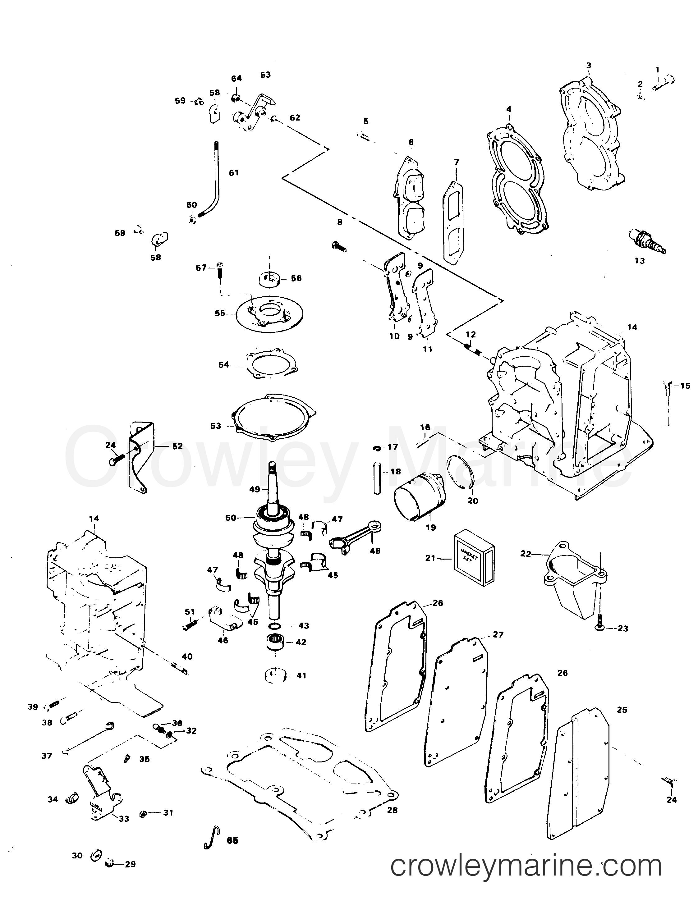 1984 Outboard 9.9 - 91C4D - POWER HEAD