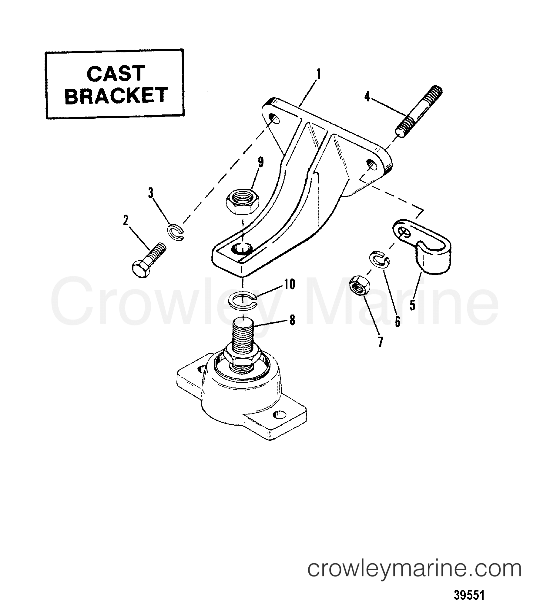 1982 Stern Drive MC1 [1.98:1] - 01985012 - ENGINE MOUNTING(CAST BRACKET)