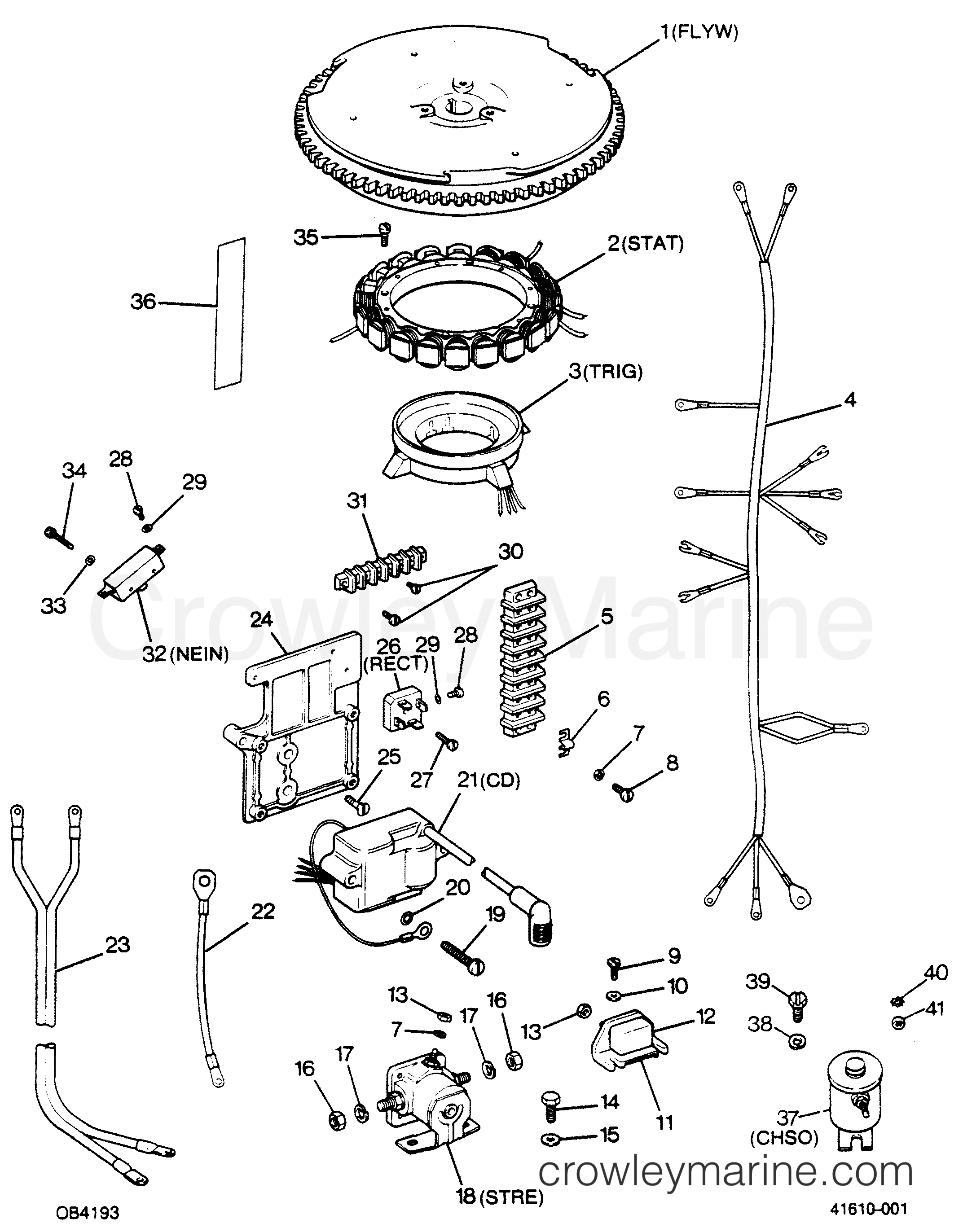 1988 Outboard 50 - 507F8B [Force] - ALTERNATOR AND ELECTRICAL COMPONENTS