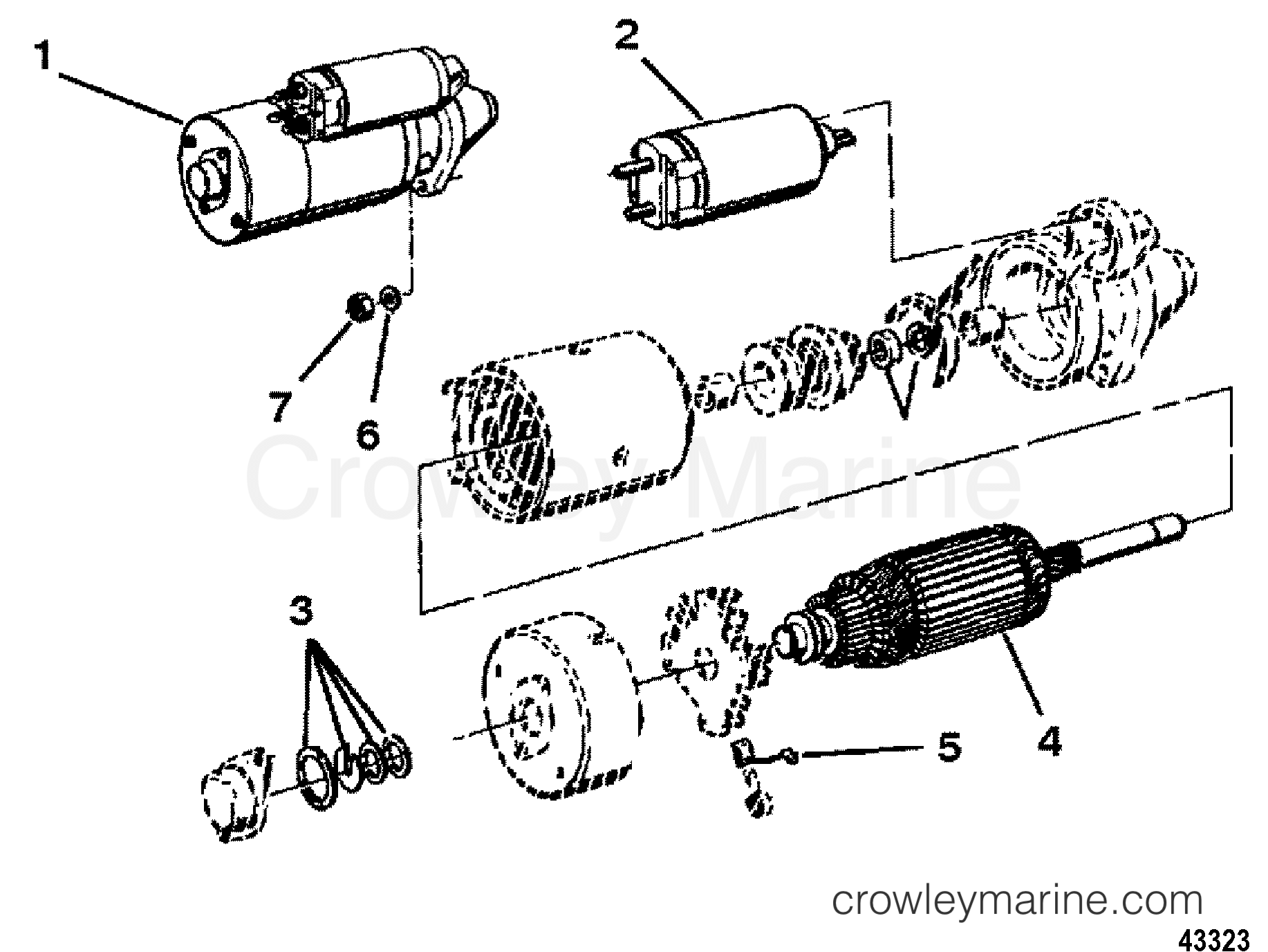 1998 Inboard Engine 642D [--] - 3C684BDLD - STARTER MOTOR