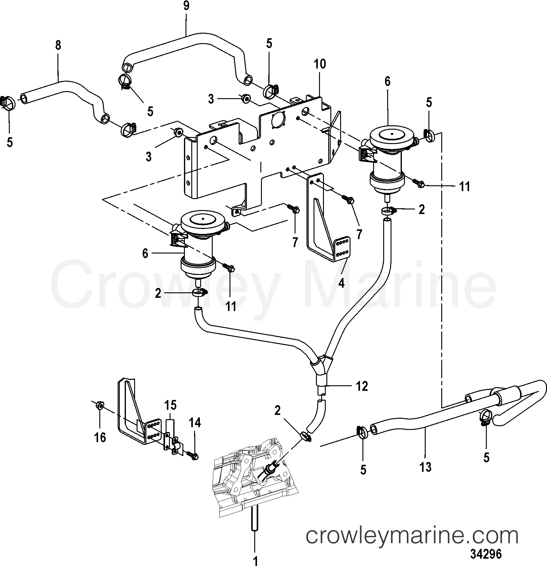 2012 Inboard Engine 4.2L QSD [EI 320] - 30420126D - OIL SEPARATOR