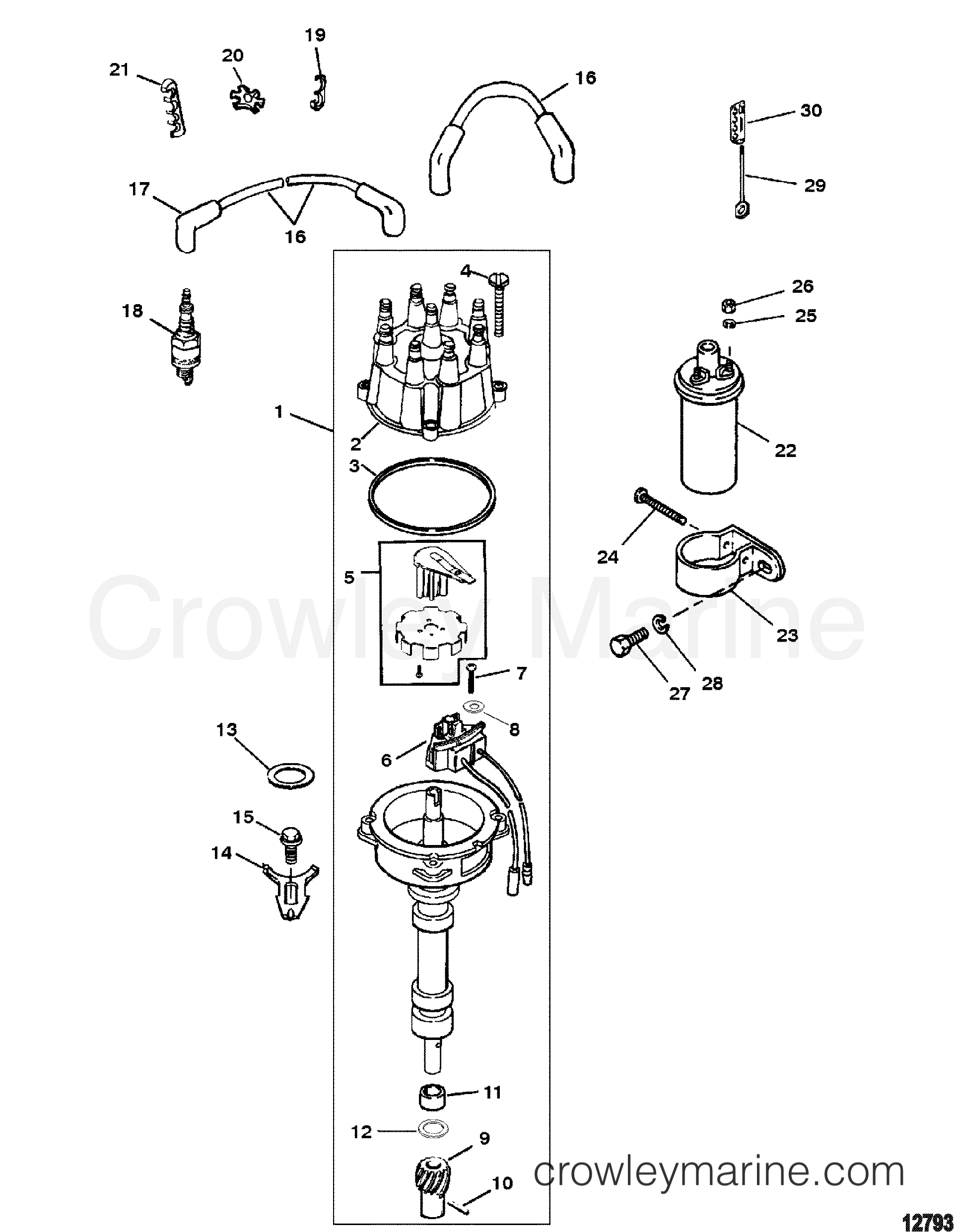 DISTRIBUTOR AND IGNITION COMPONENTS - 1998 Stern Drive 6.2L [BRAVO 