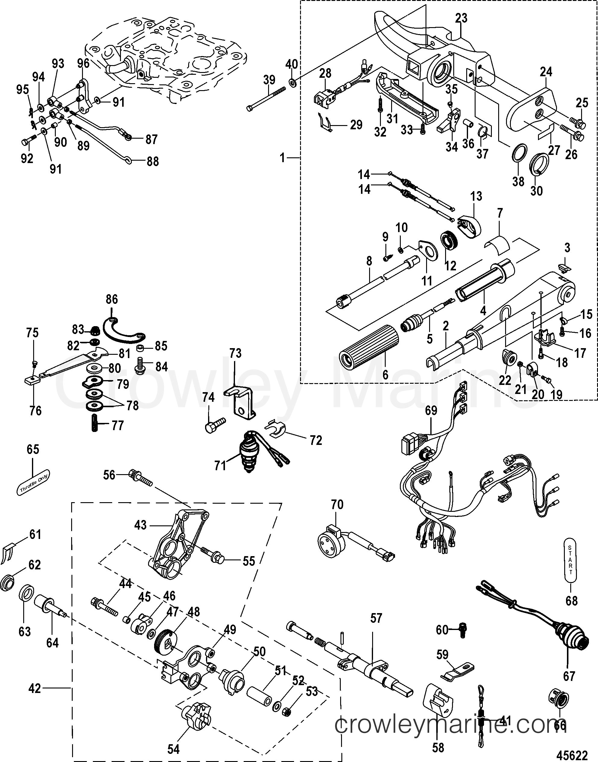 TILLER HANDLE CONVERSION KIT, ELECTRIC 8M0051062 2006 Outboard