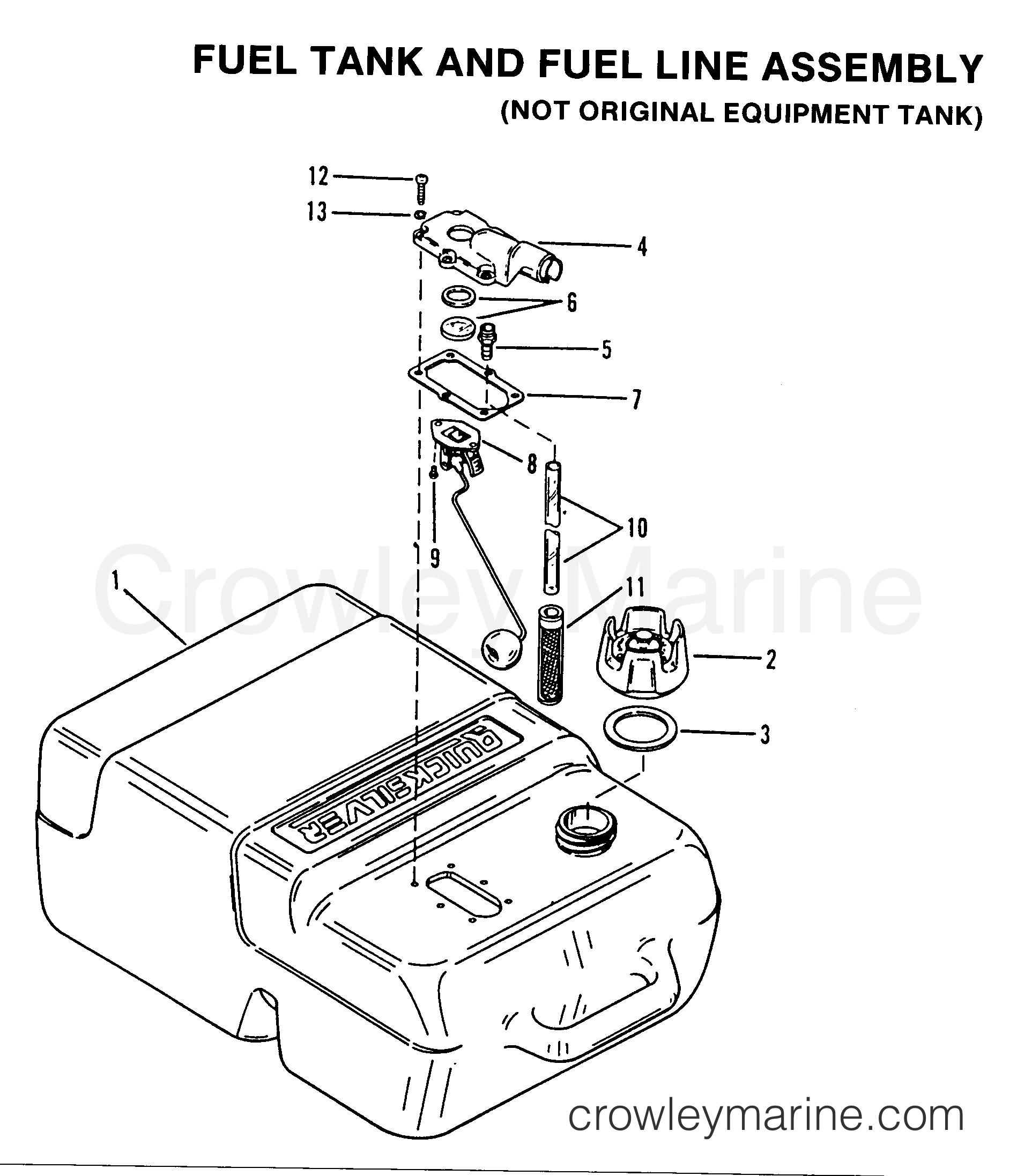 FUEL TANK AND FUEL LINE ASSEMBLY (NOT ORIG. EQUIP. TANK) 1984