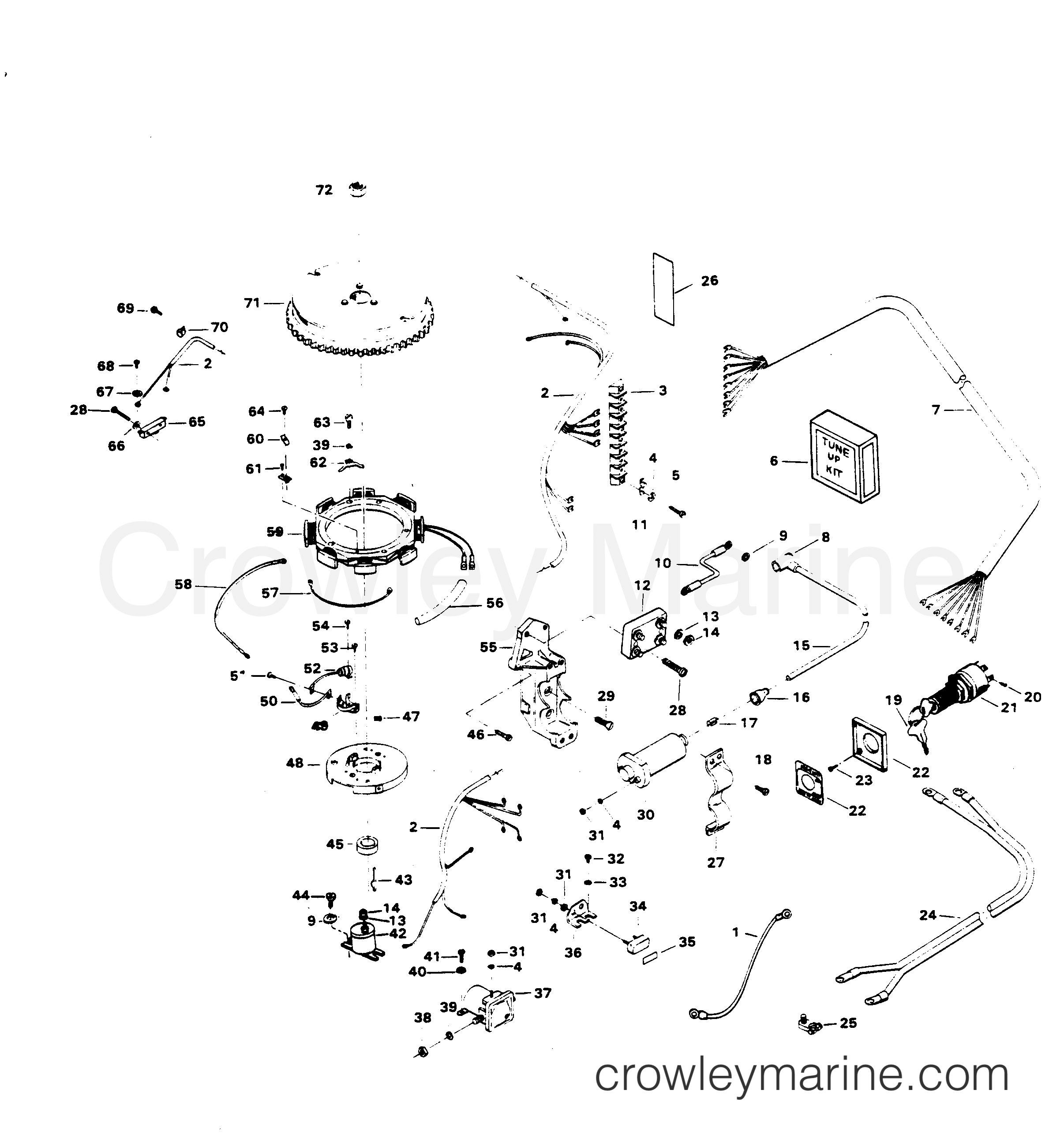 1982 Outboard 50 - 507B2B - ALTERNATOR AND ELECTRICAL COMPONENTS