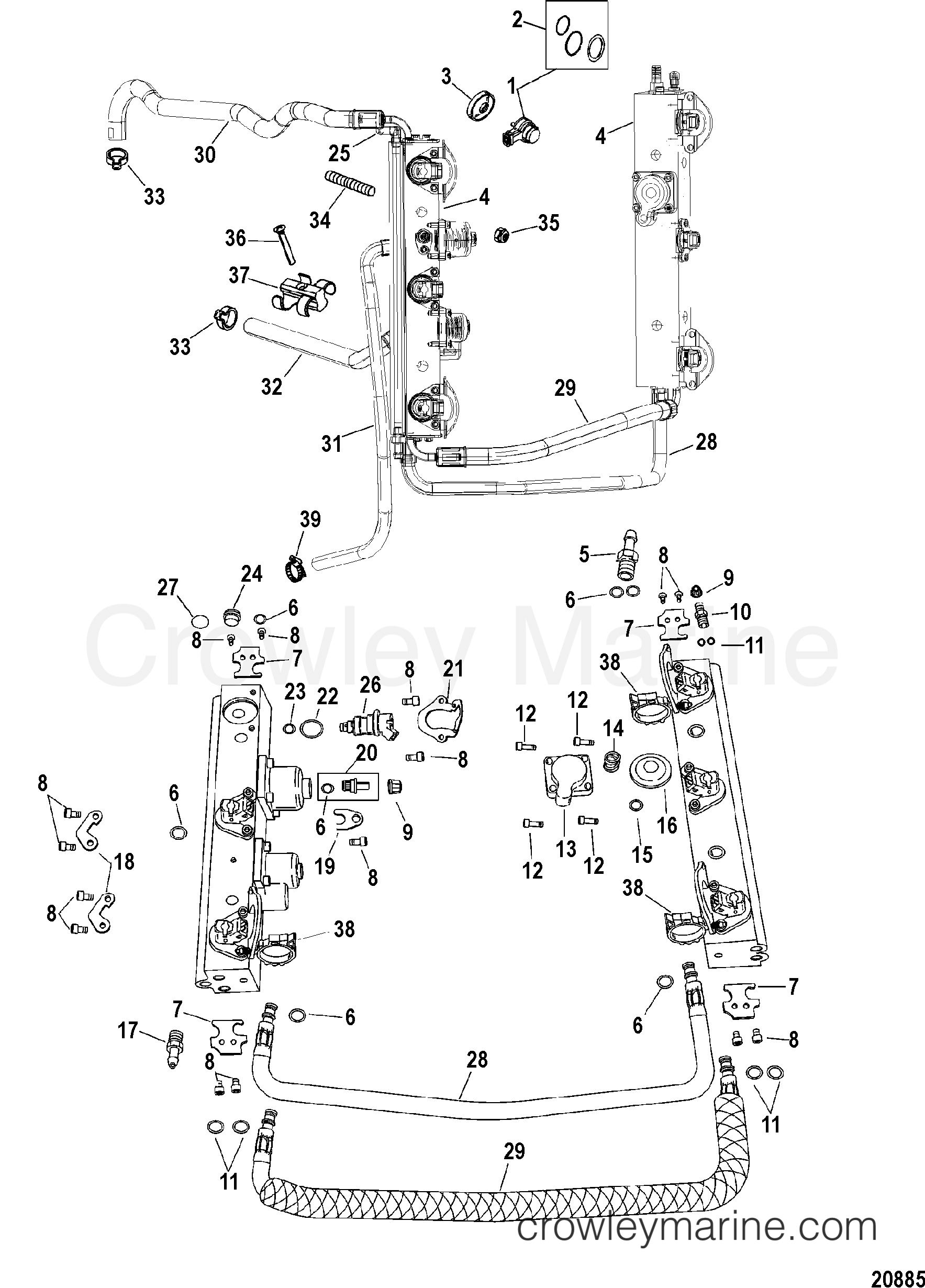 FUEL RAIL COMPONENTS 2002 Sport Jet 0 [M2] S722P52ZD Crowley Marine