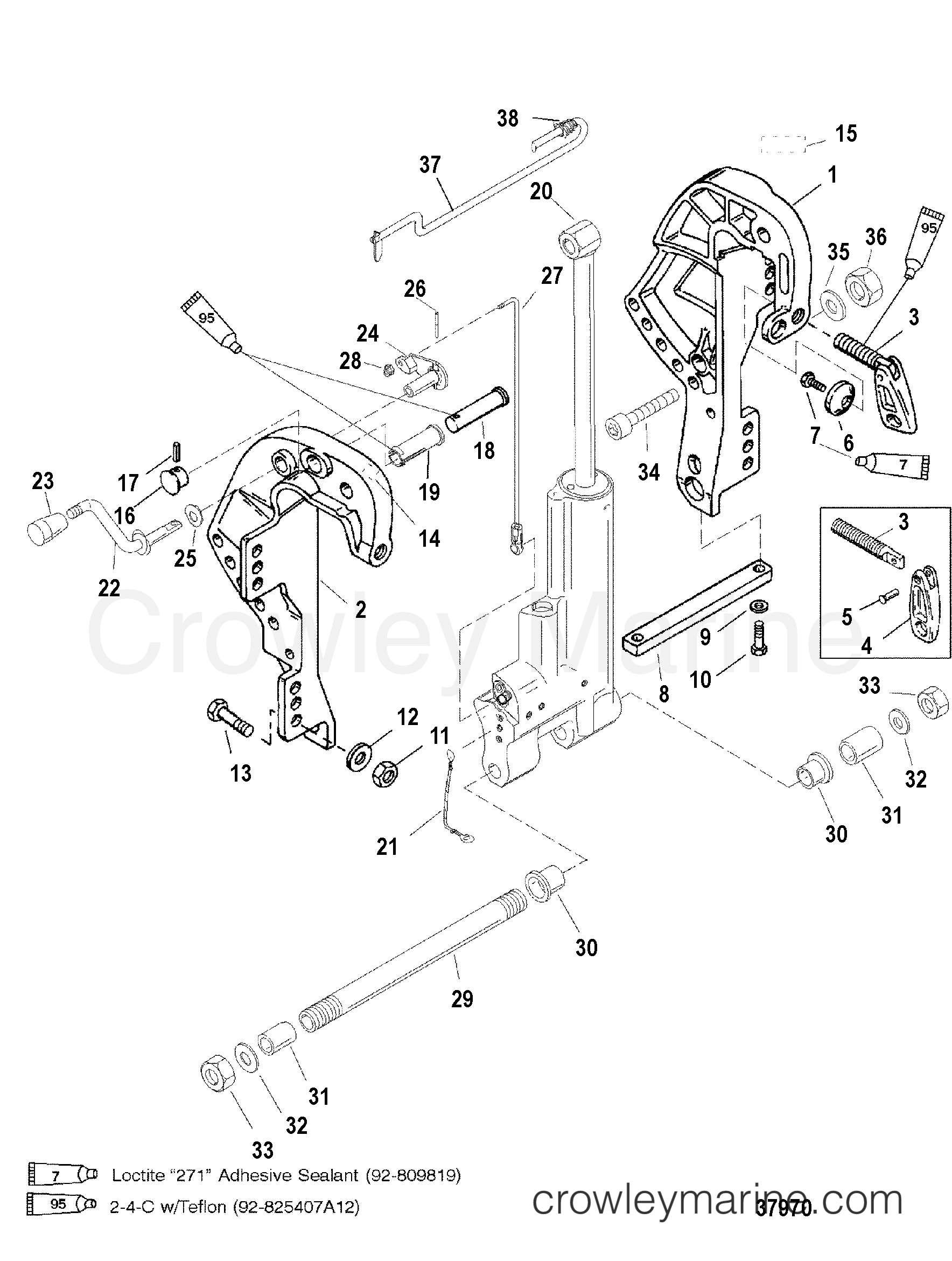 1998 Outboard 50 [EO] - 7050302GD - CLAMP BRACKET