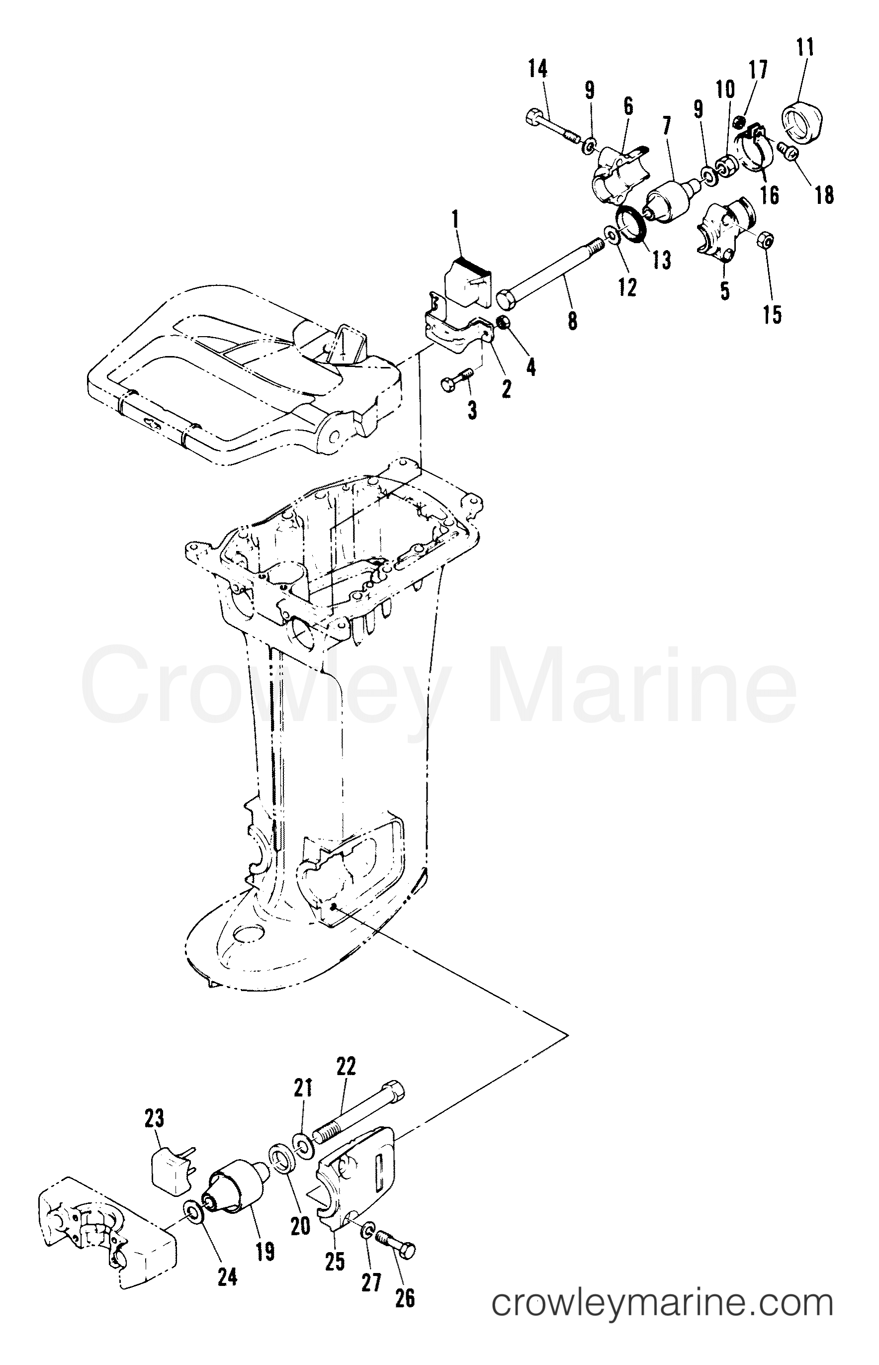 Serial Range Outboard 40A (ABOVE PROP. EXHAUST) - 676-A10121 THRU 100415      (E) - MOUNTING SYSTEM