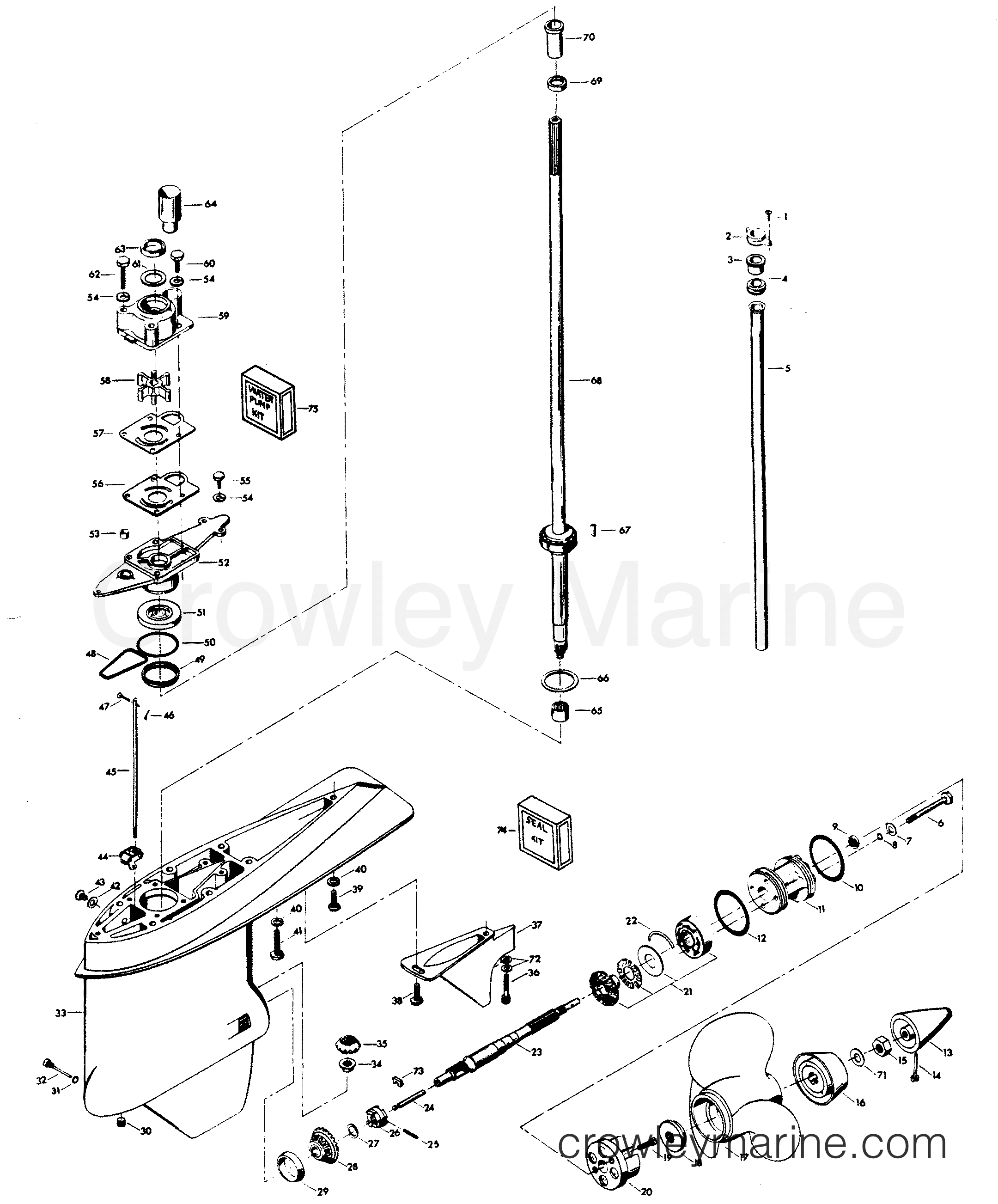 1981 Outboard 140 - H1406H81D - GEAR HOUSING