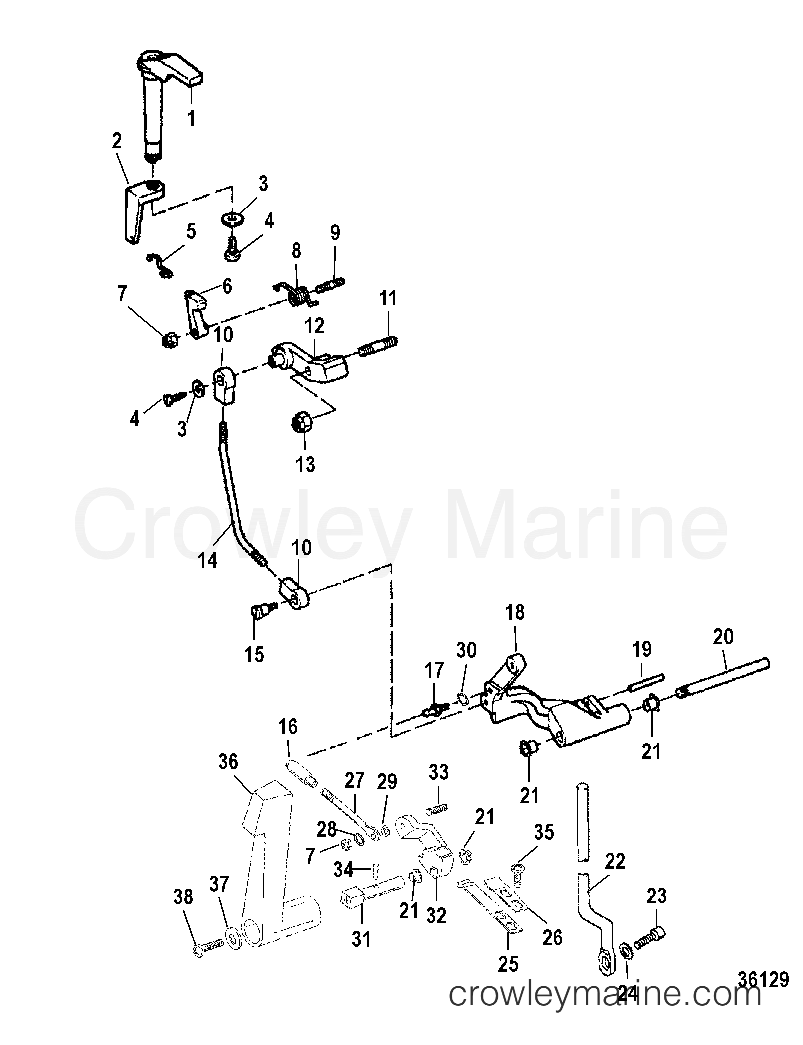 1998 Outboard 25 [MH] - 7B25201GF - SHIFT LINKAGE
