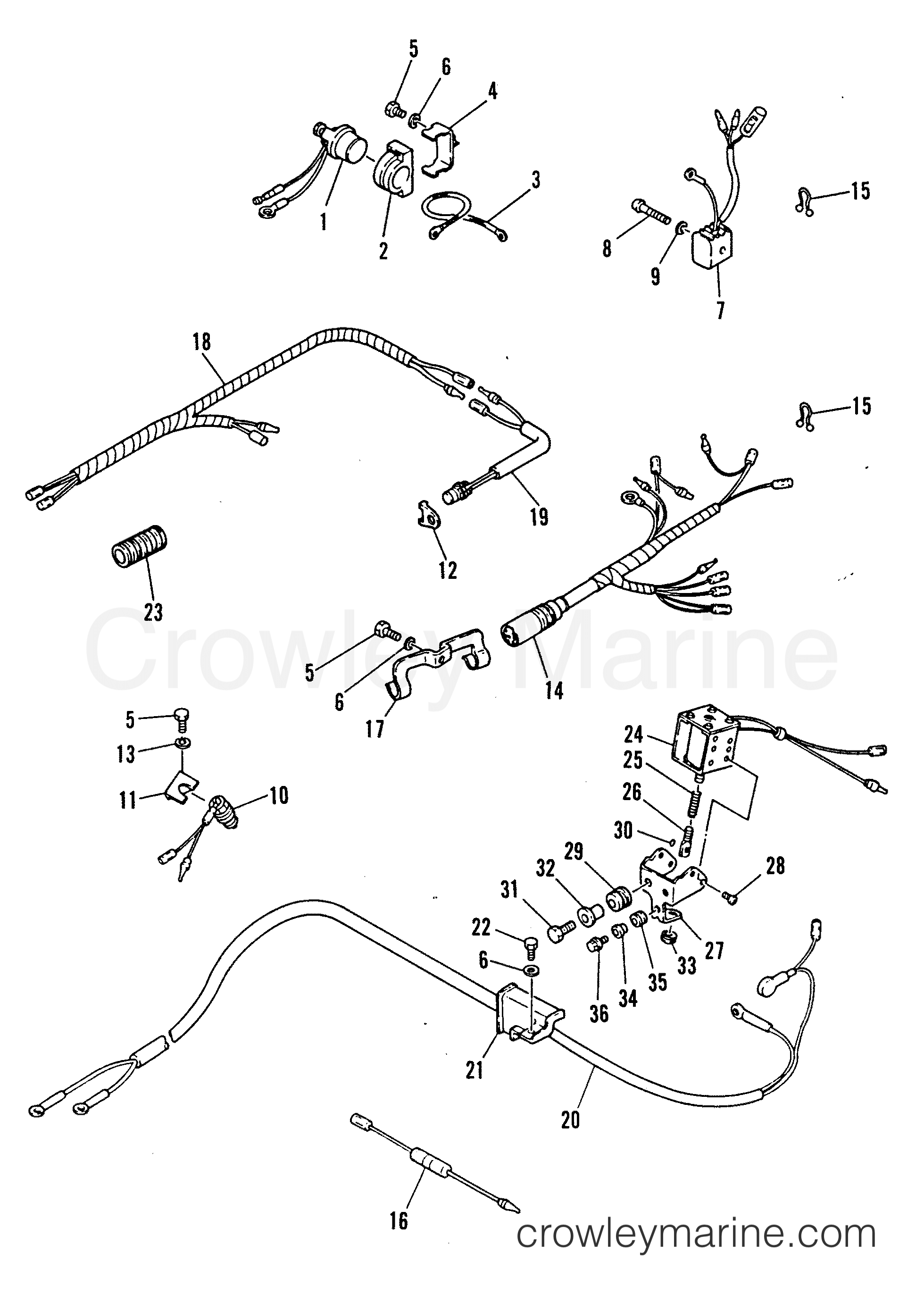 1986 Outboard 40 [ELO] - 7040716 - ELECTRICAL COMPONENTS (STARTER RELAY ASSEMBLY)