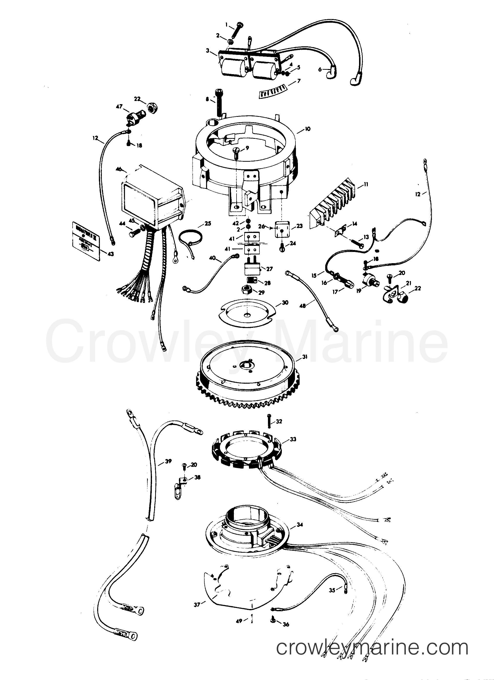 1978 Outboard 15 - H0159B78B - ELECTRICAL COMPONENTS (C-D ALTERNATOR MODELS)