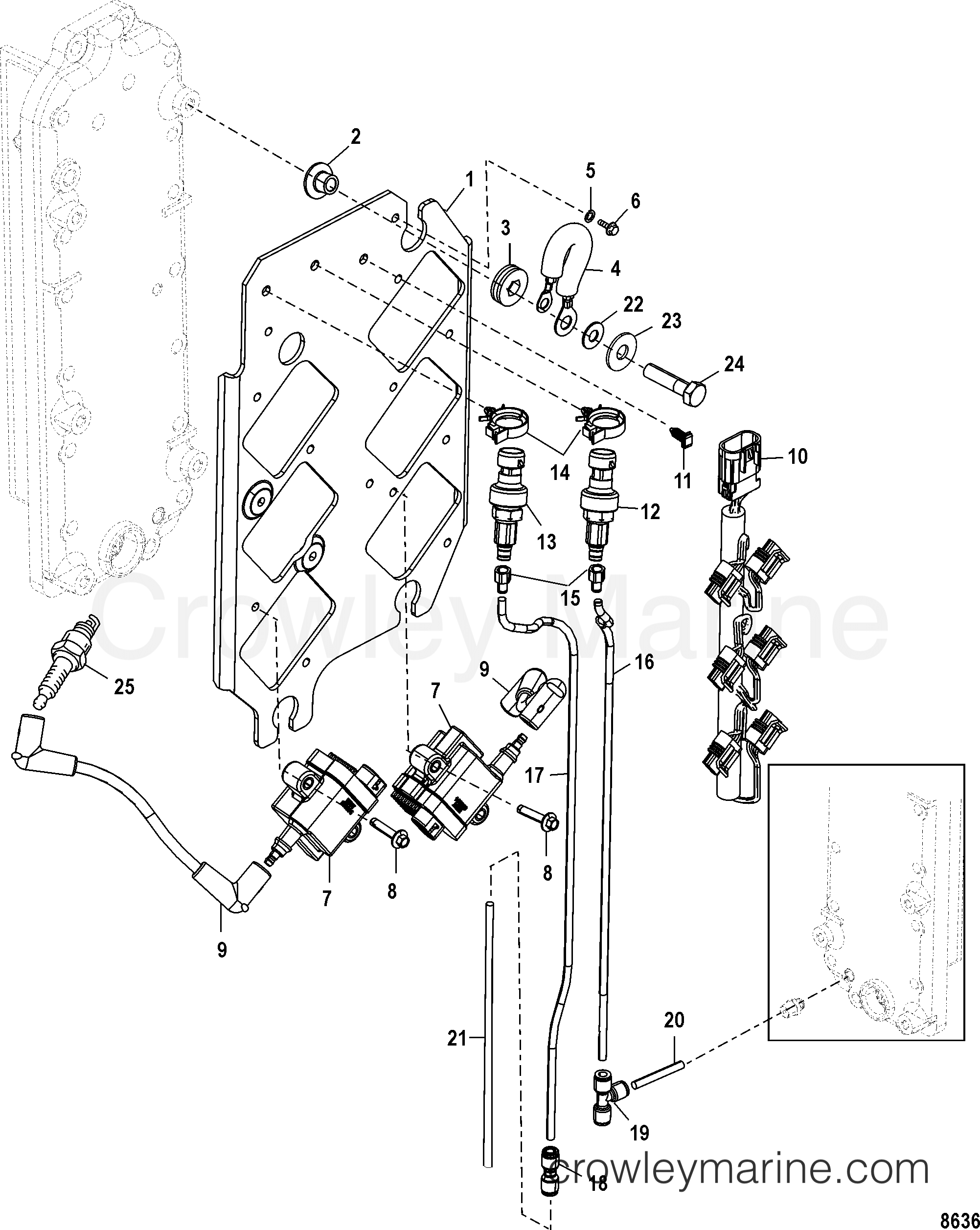 2006 Outboard 200EFI [XL SW] - 7200423ZY - COIL PLATE ASSEMBLY