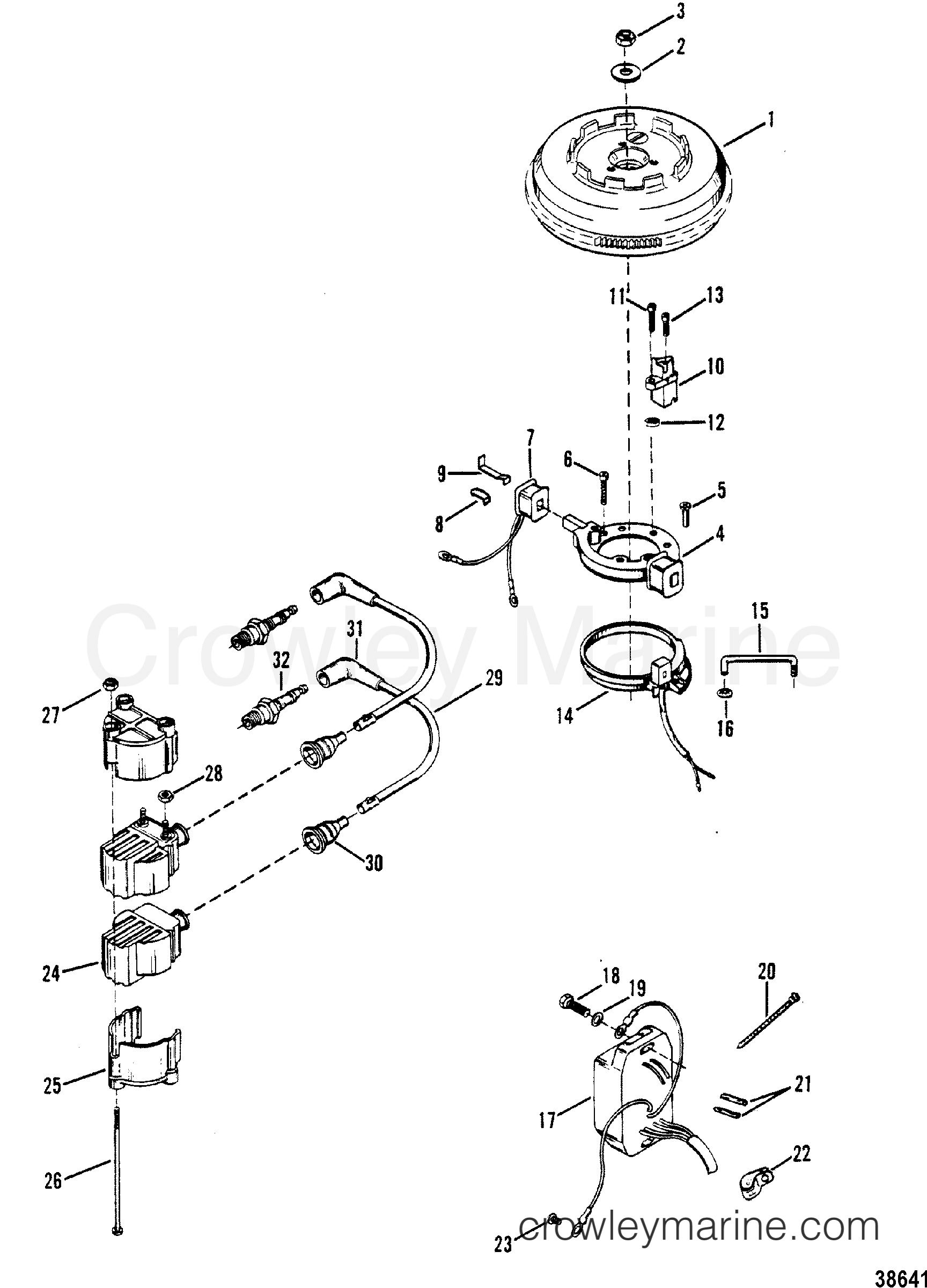 1982 Outboard 7.5 [M] - 1007202 - FLYWHEEL AND IGNITION COMPONENTS
