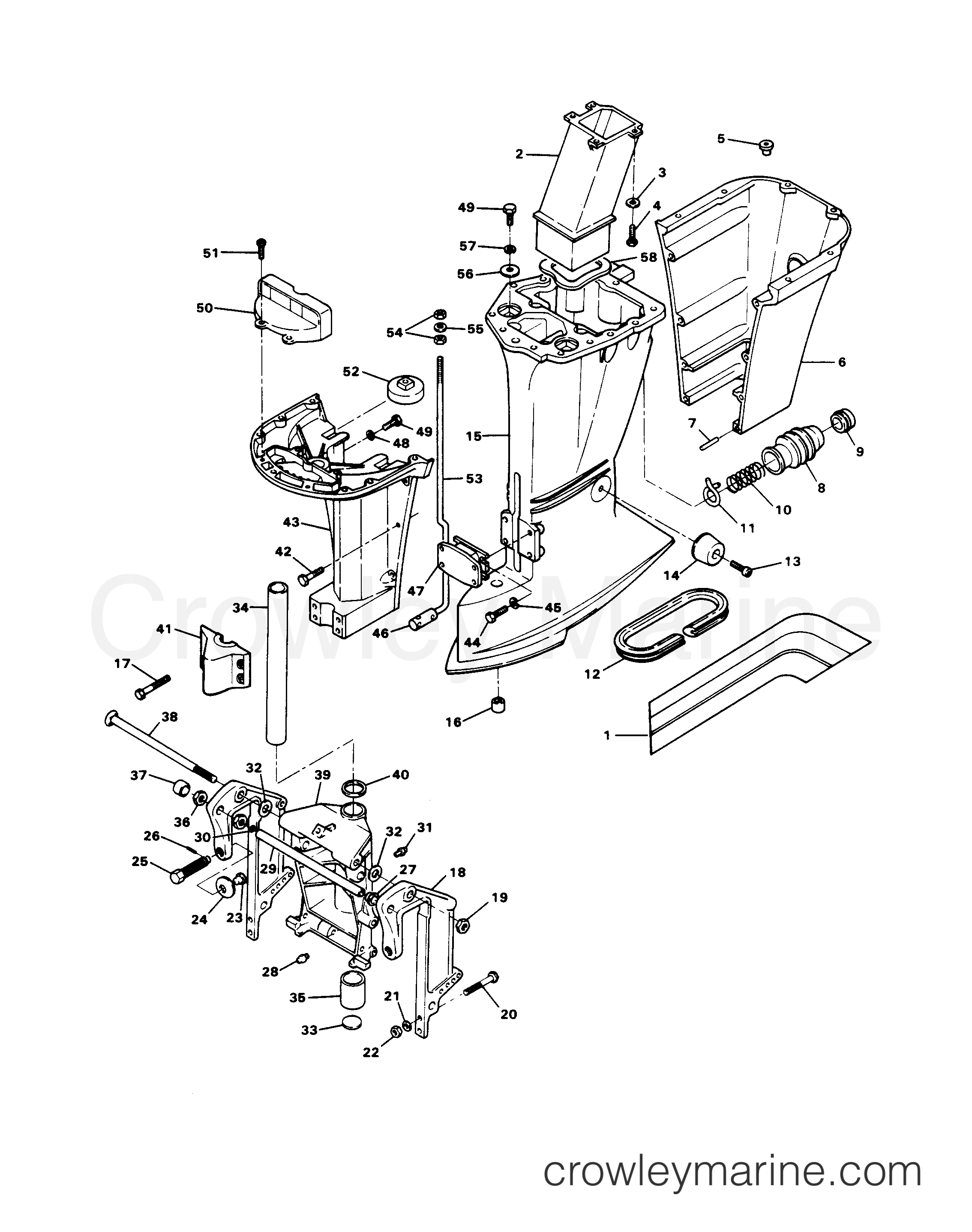 1979 Outboard 115 - H1155H79A - MOTOR LEG