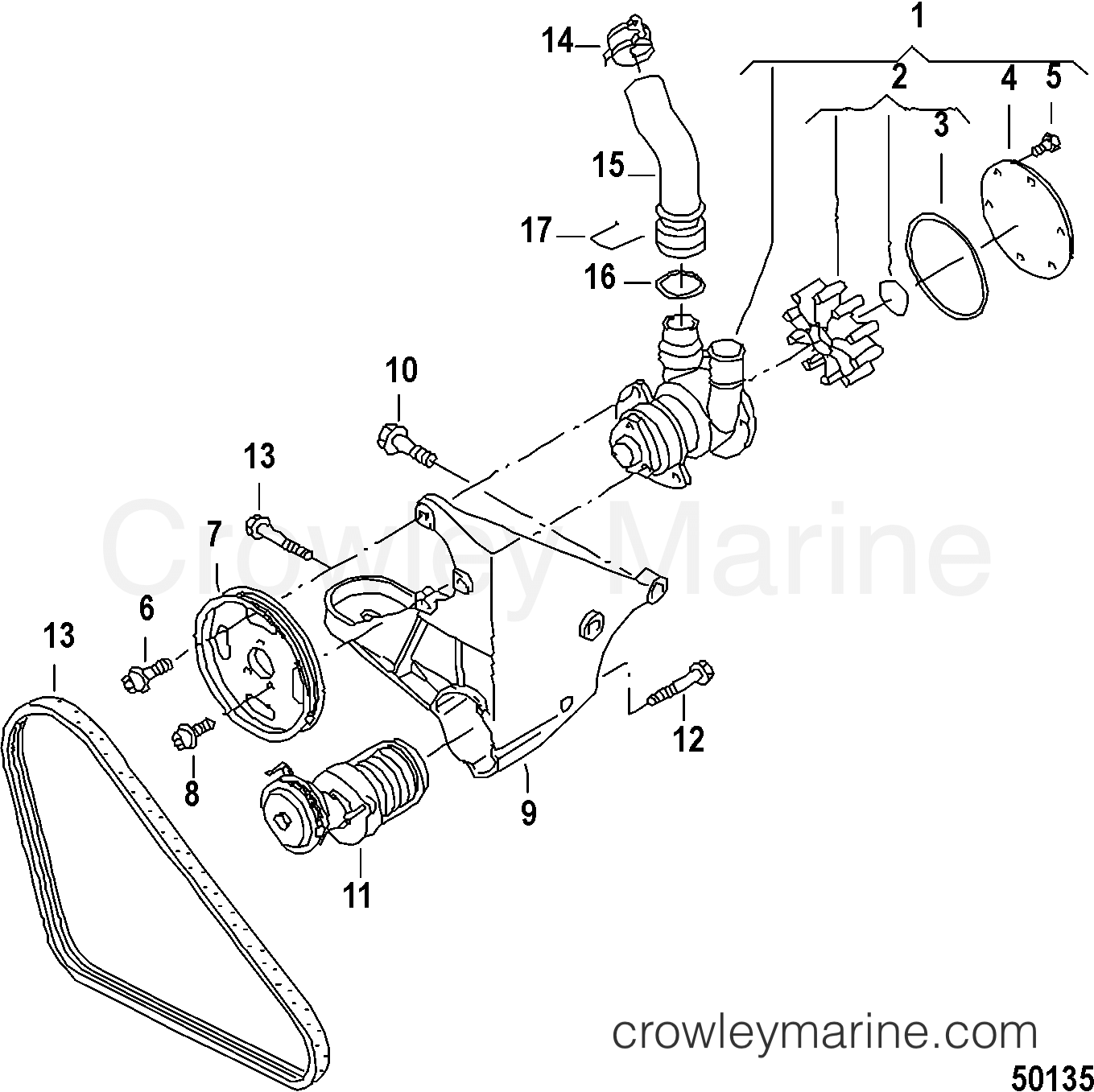 2012 Inboard Engine 1.9L TDI - 3D190020D - SEA WATER PUMP