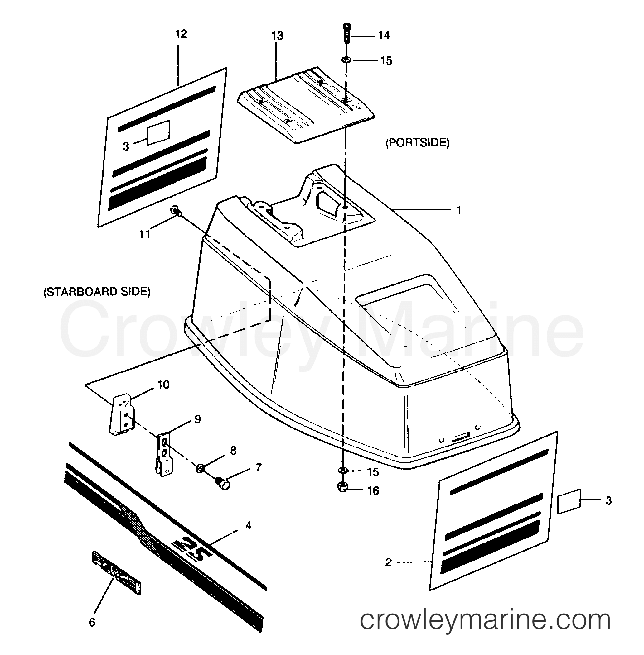 1989 Outboard 25 - 256F9B [Force] - ENGINE COVER