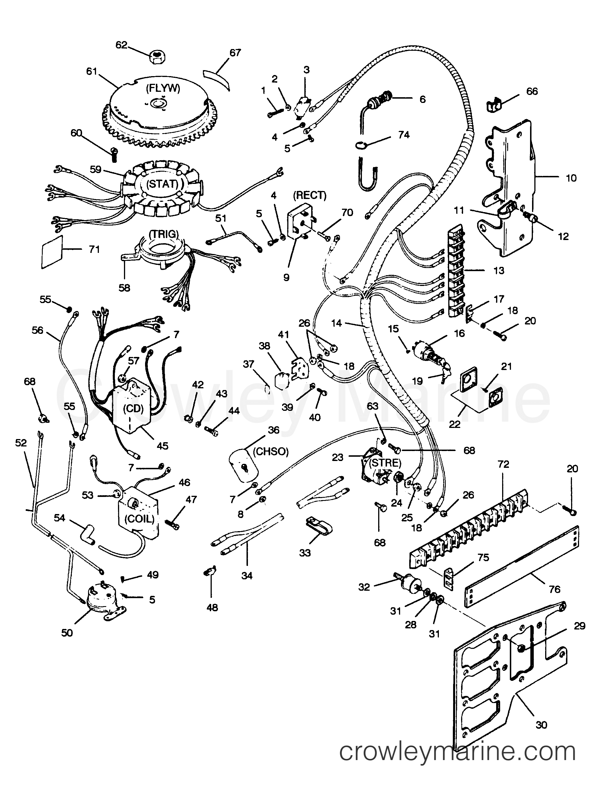 1989 Outboard 85 - 856K9B [Force] - ELECTRICAL COMPONENTS
