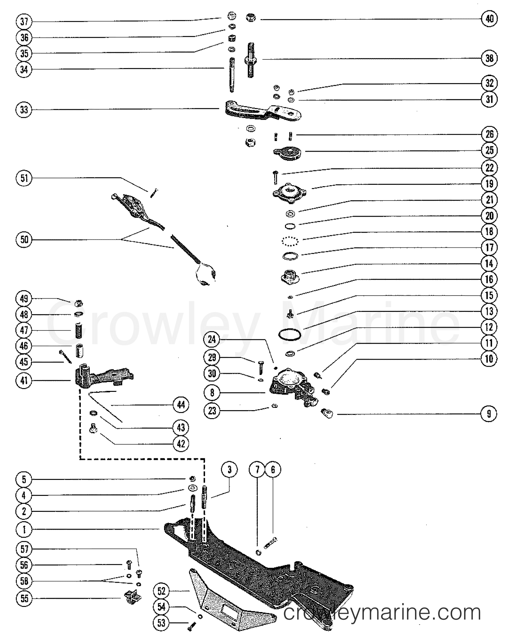 1982 Stern Drive 898 - 08986342 - SHIFT BRACKET AND REVERSE LOCK VALVE