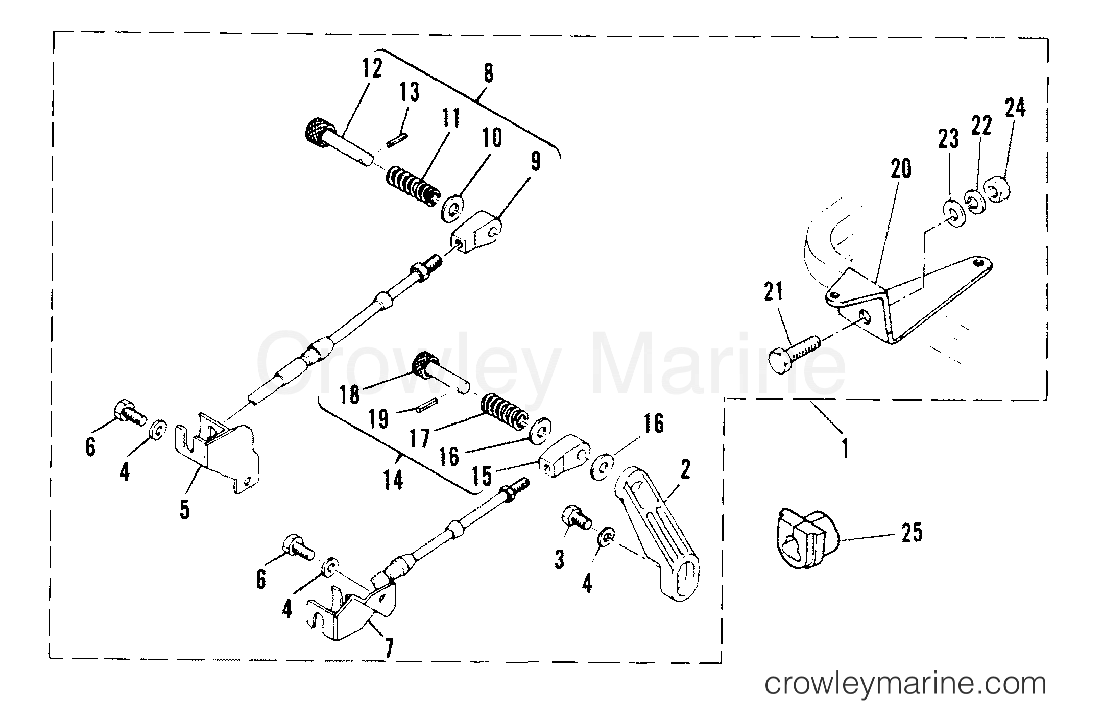 1987 Outboard 40 [E] - 7040507 - REMOTE CONTROL ATTACHING KIT