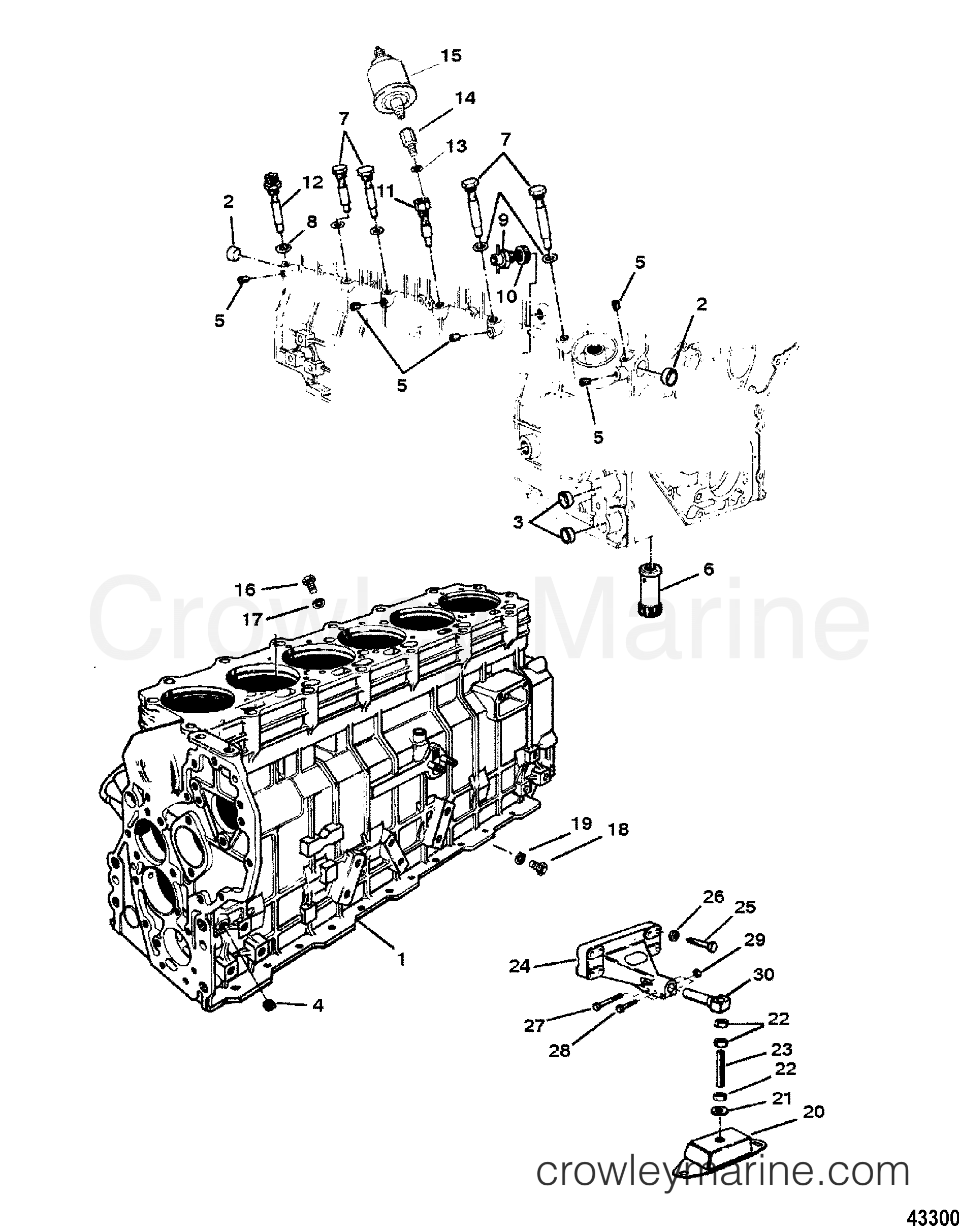 1998 Inboard Engine 642D [--] - 3C684BDLD - ENGINE/CYLINDER BLOCK