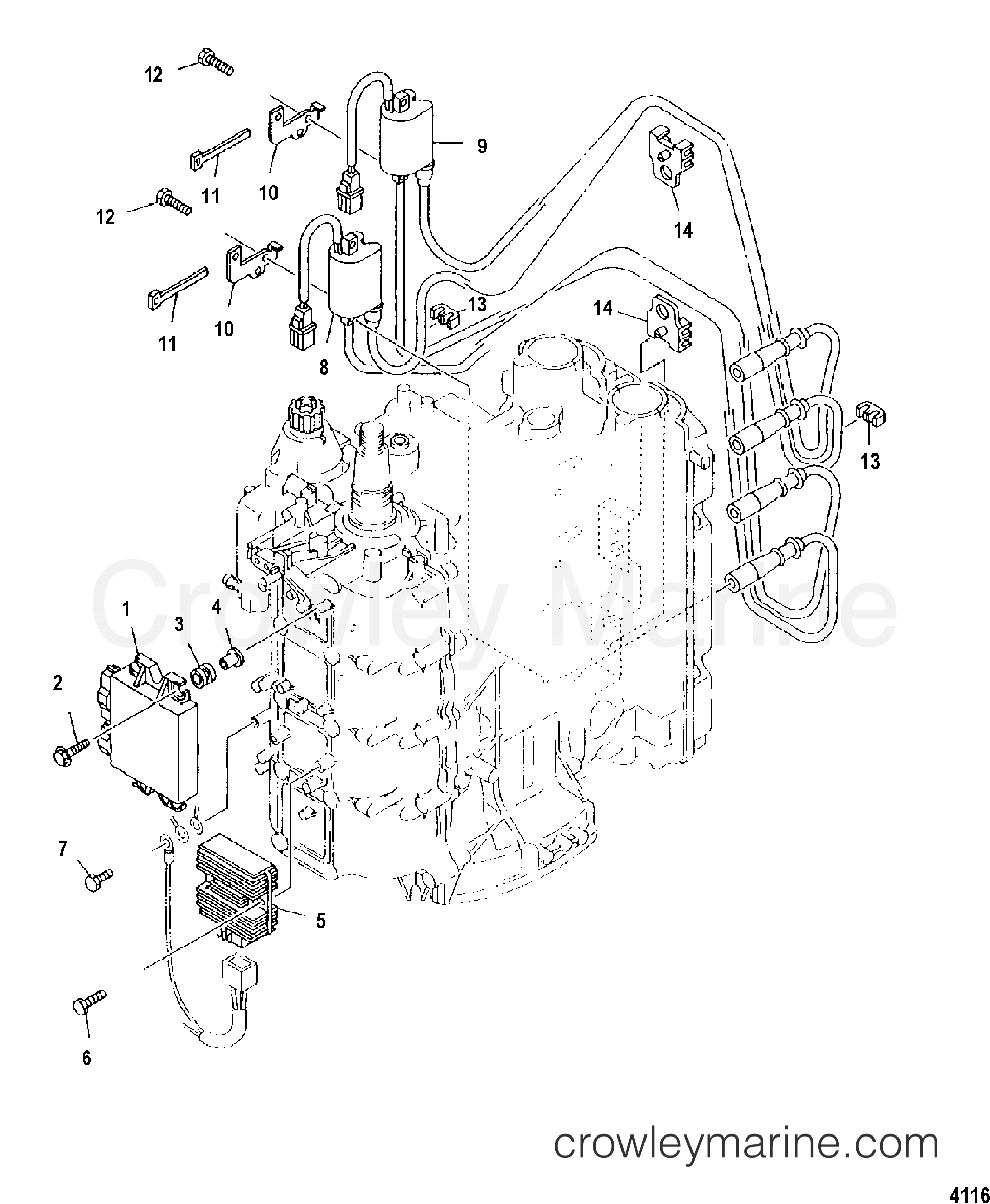 2004 Outboard 115EFI [ELPT 4] - 7115F13RD - IGNITION COMPONENTS