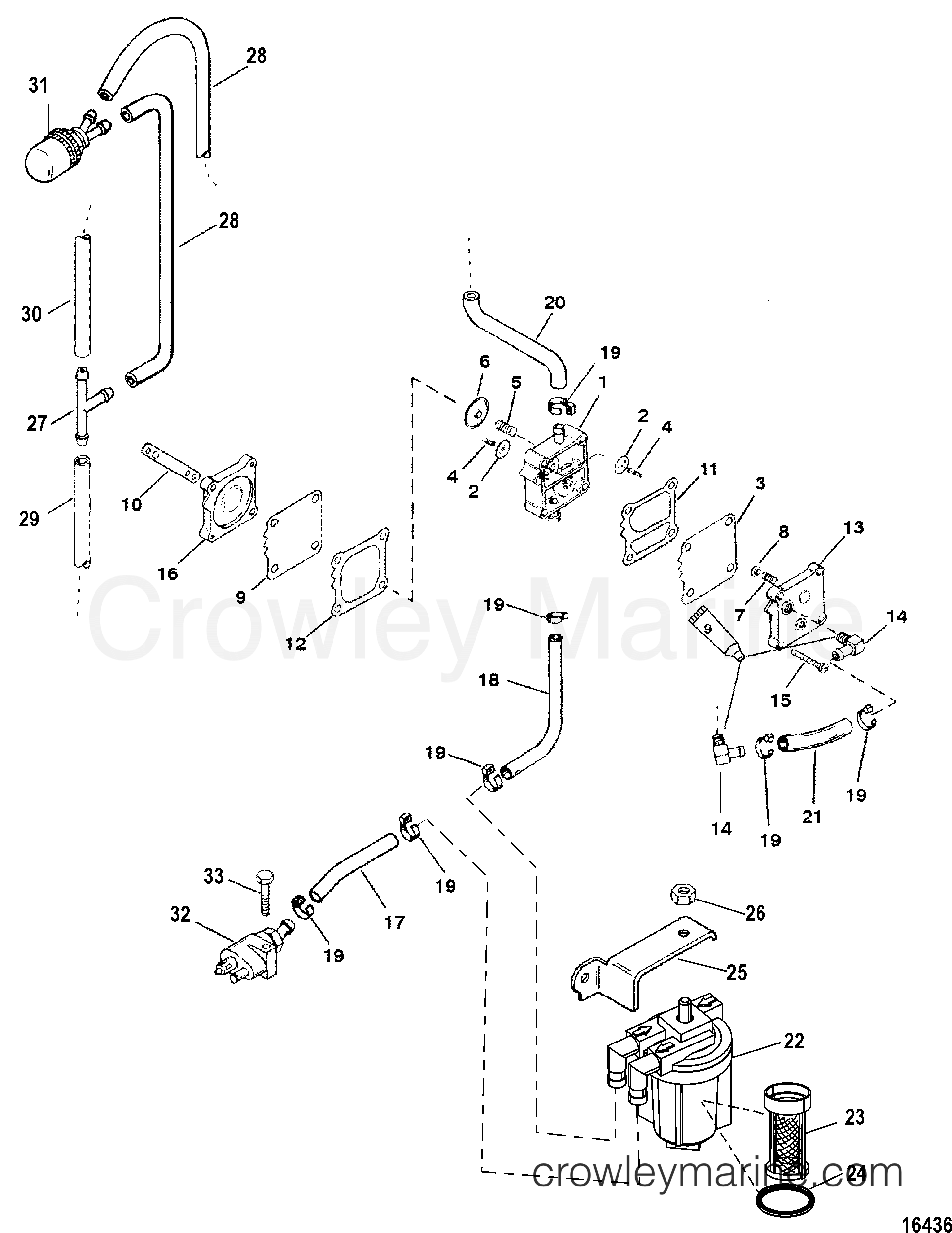 FUEL PUMP, MANUAL 2014 Mercury Outboard 60 [ELPTO] 1060412ED