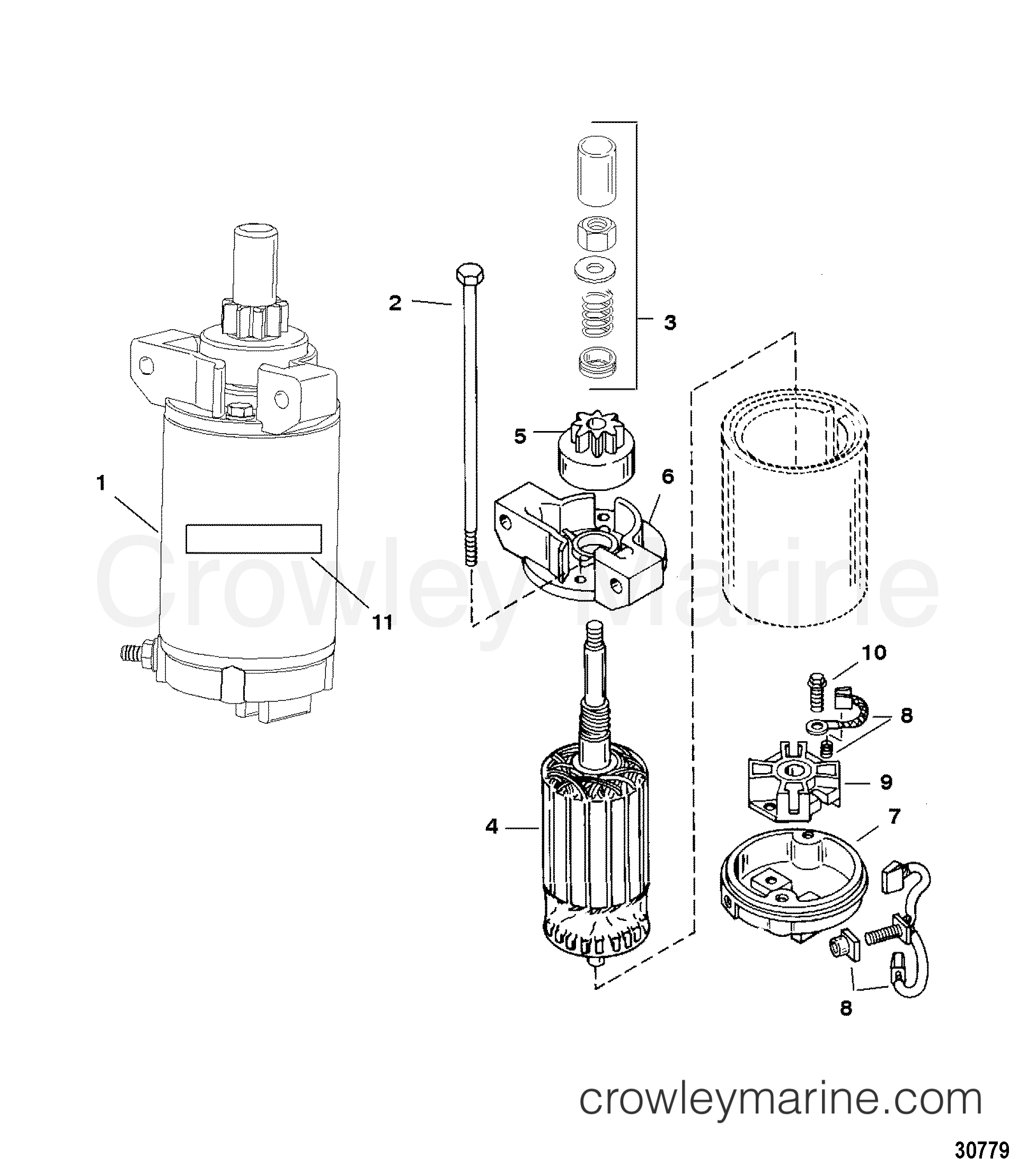 2001 Outboard 50 [ELPT/BF 4] - 7F51452KB - STARTER MOTOR