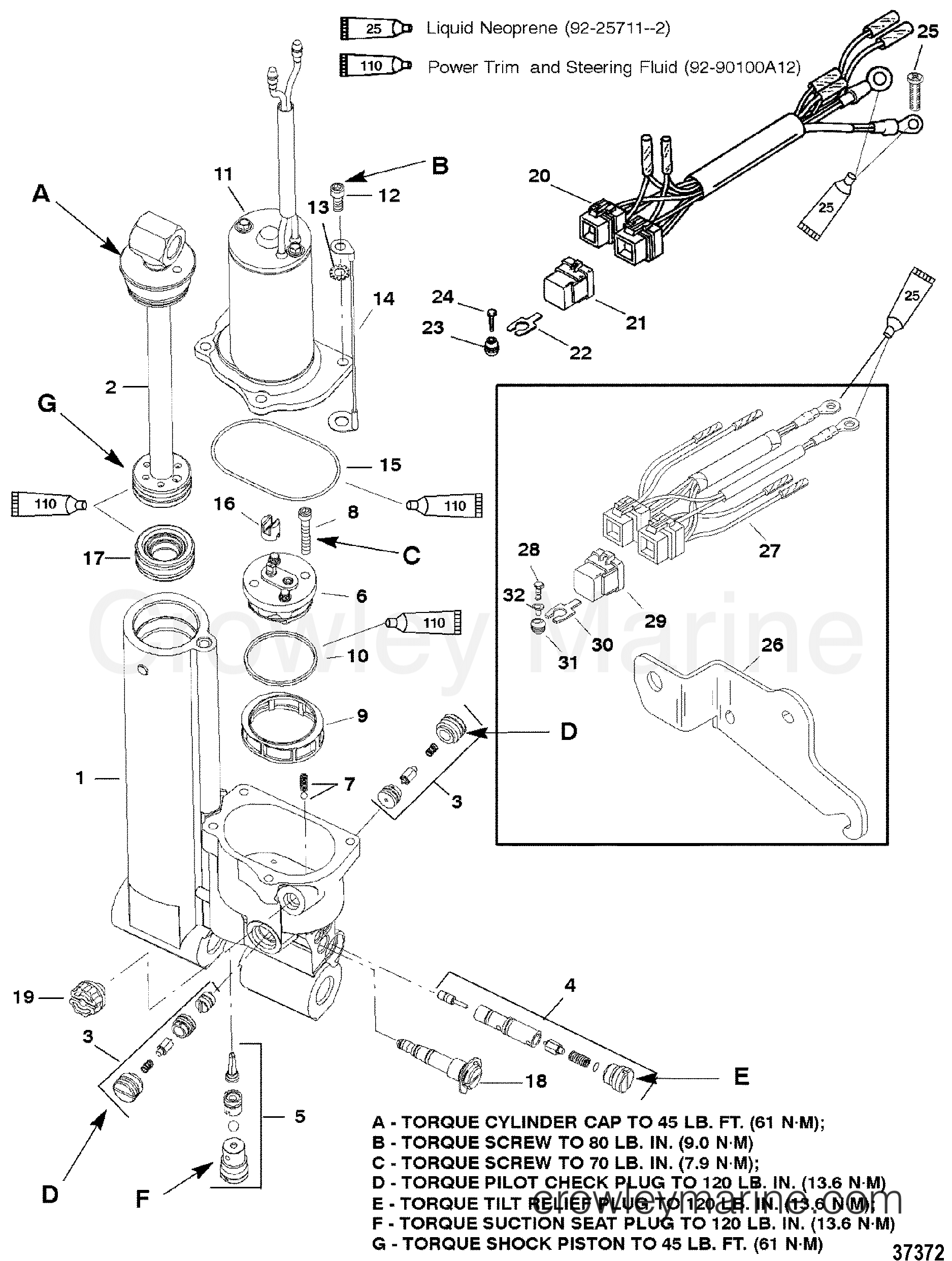 1995 Outboard 40 [EO] - 7041302DD - POWER TRIM