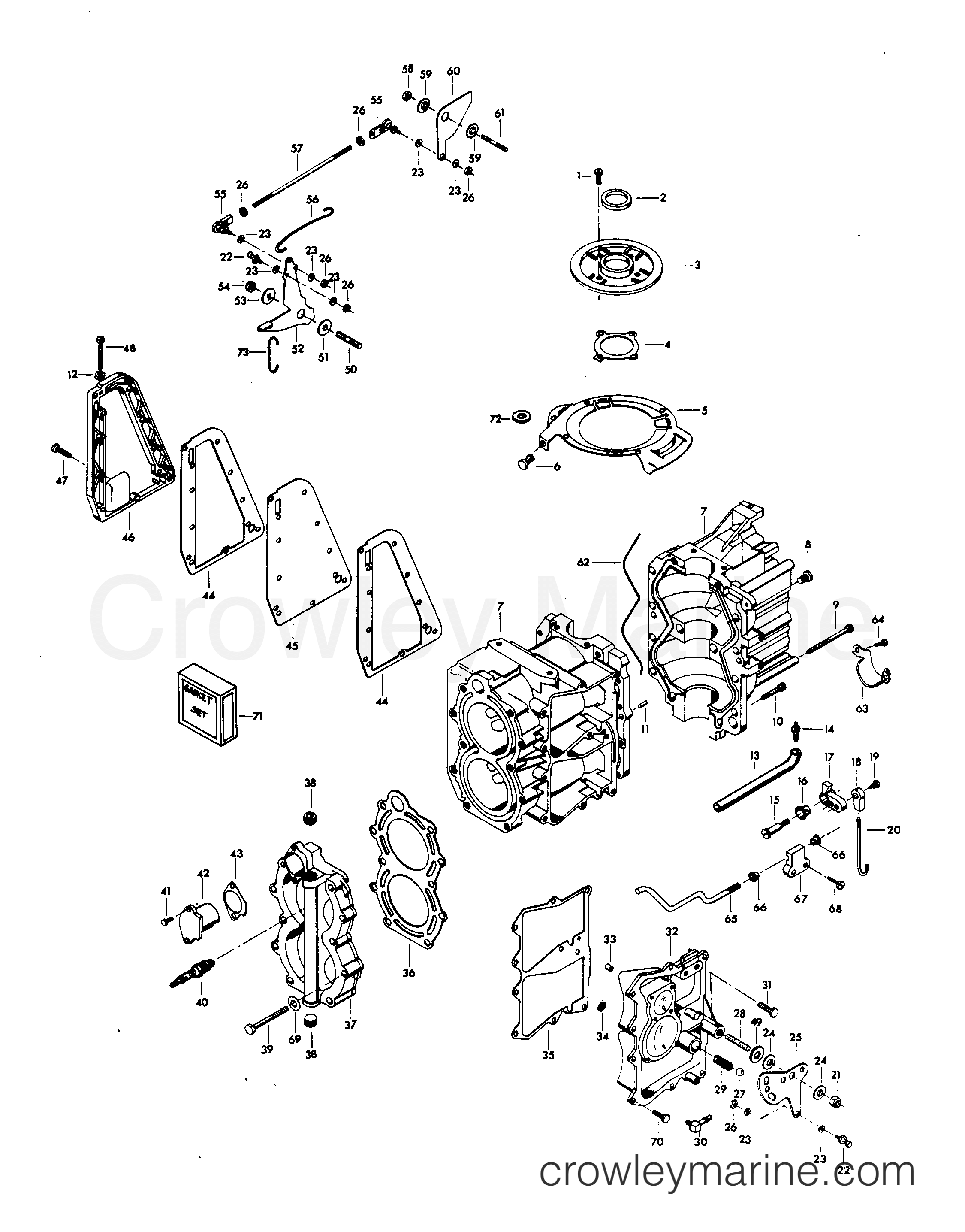 1980 Chrysler Outboard 30 - 306H0C POWER HEAD section