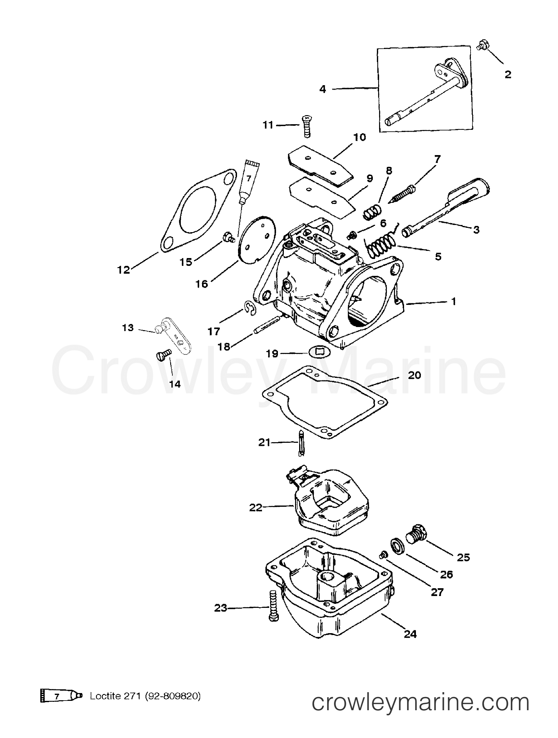 1997 Outboard 50 [EO] - 7050302FD - CARBURETOR