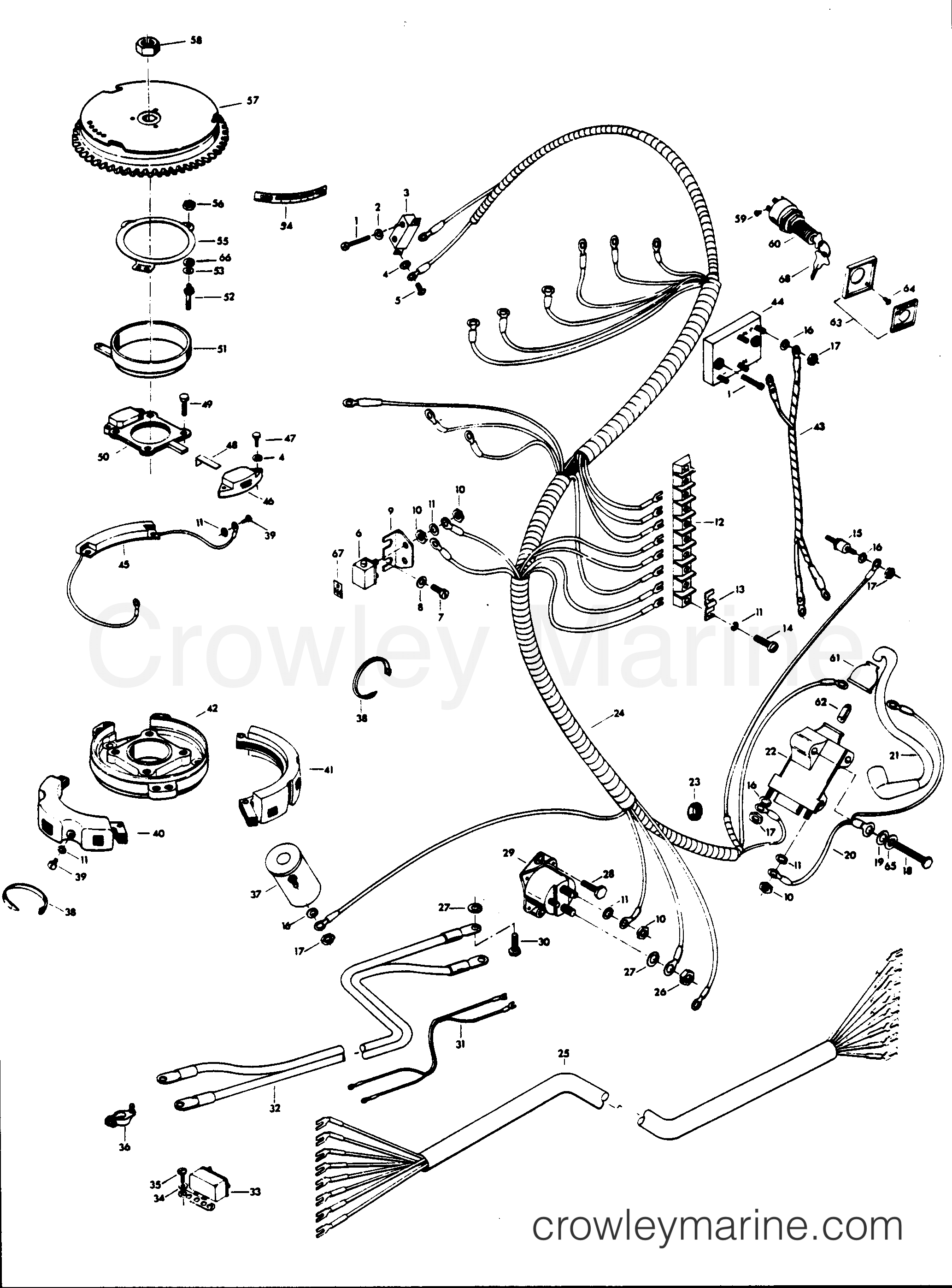 1977 Outboard 55 - 558BJ - ELECTRICAL COMPONENTS