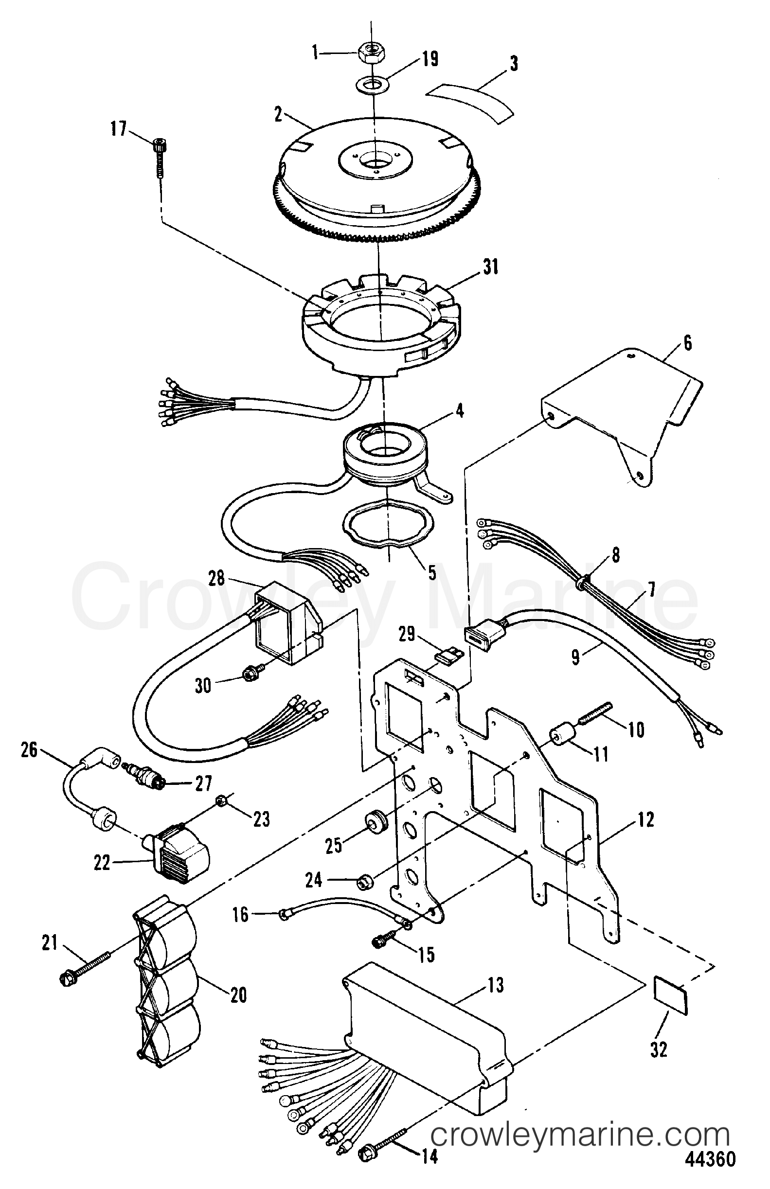1995 Outboard 90 - H090422RD [EXLPT] - IGNITION COMPONENTS