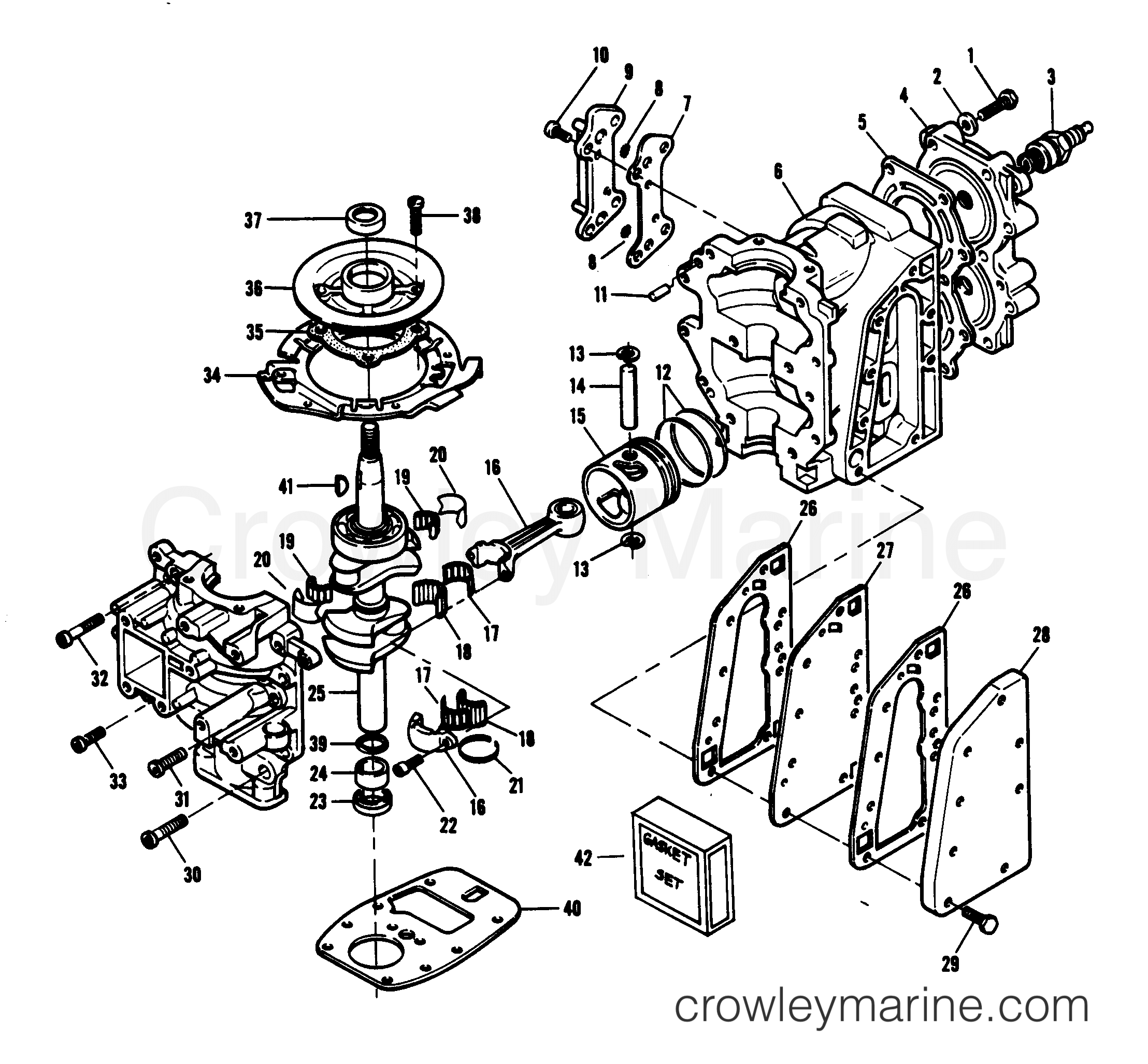 1979 Outboard 7.5 - H0071B79A - POWER HEAD