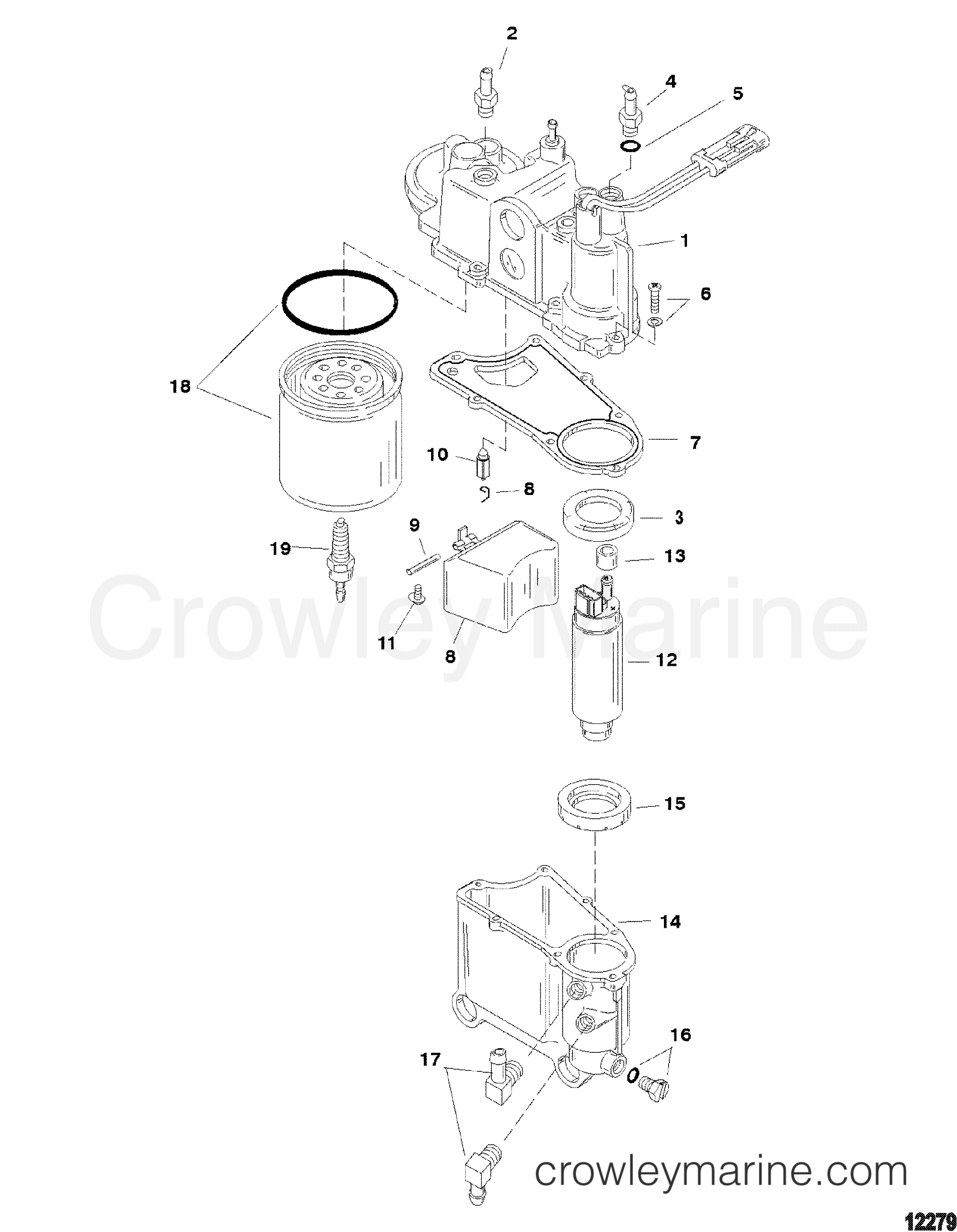 2000 Outboard 200DFI [XXL SW] - 7200493JD - VAPOR SEPARATOR COMPONENTS