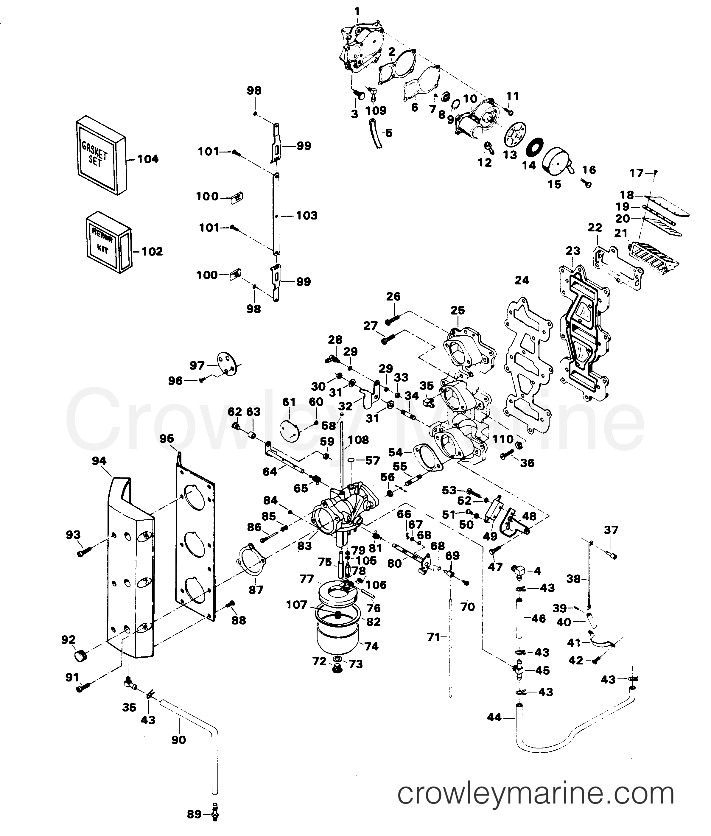 1983 Outboard 85 - 856X3L [Force] - CARBURETOR
