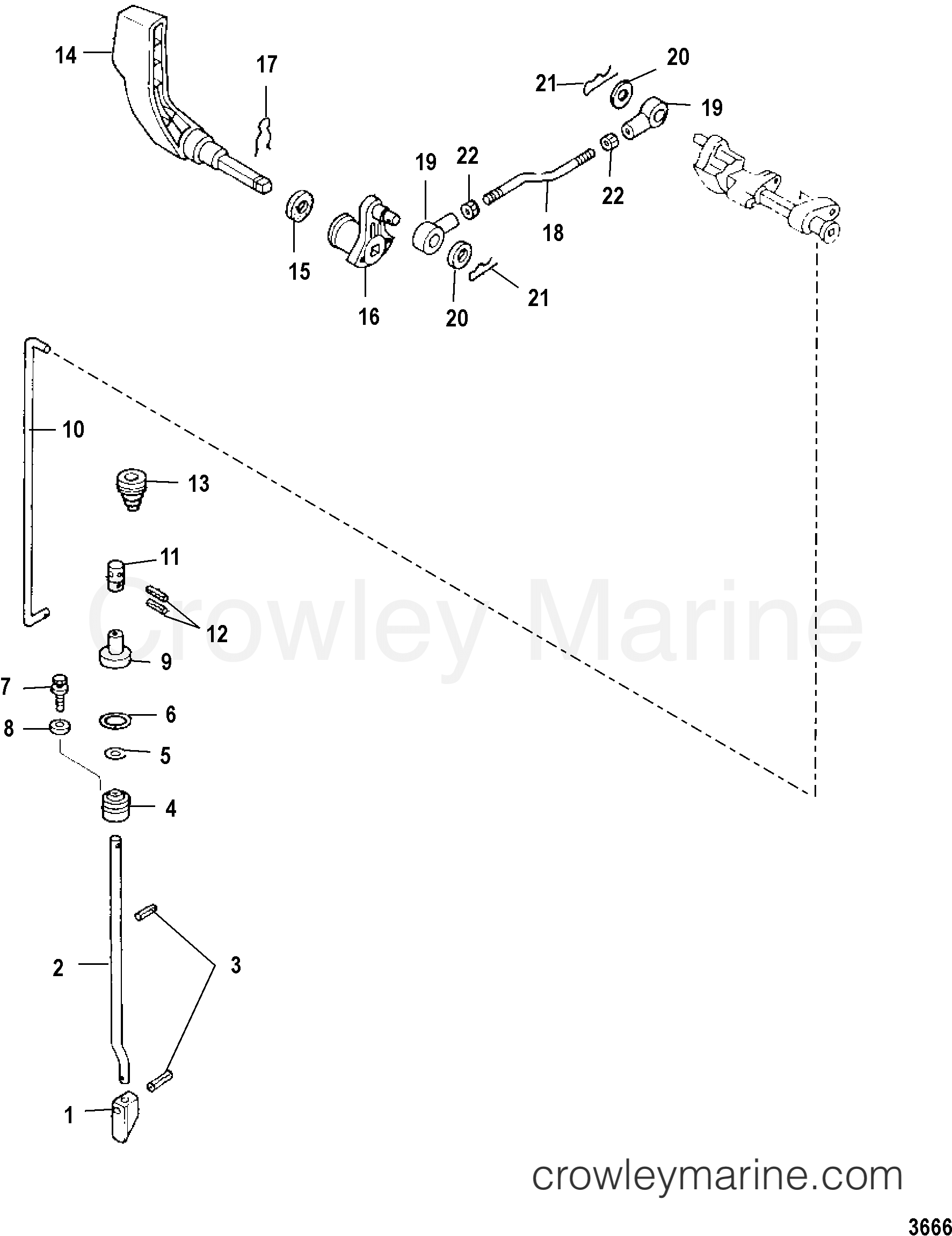 Serial Range Outboard 25 SEAPRO (4-STROKE) - 0R051710 & Up - SHIFT COMPONENTS