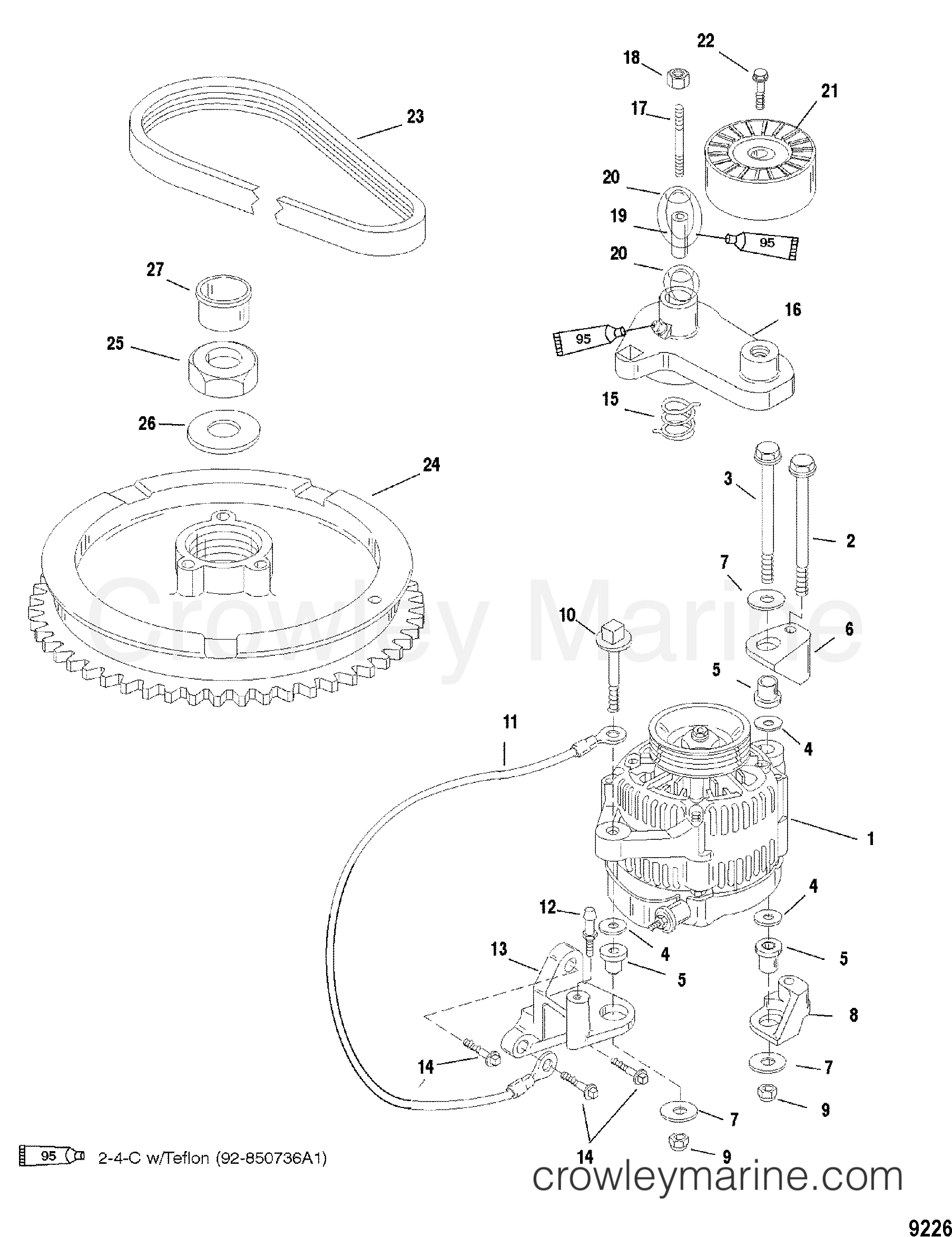 1999 Outboard 150DFI [L] - 7150473HE - FLYWHEEL/ALTERNATOR