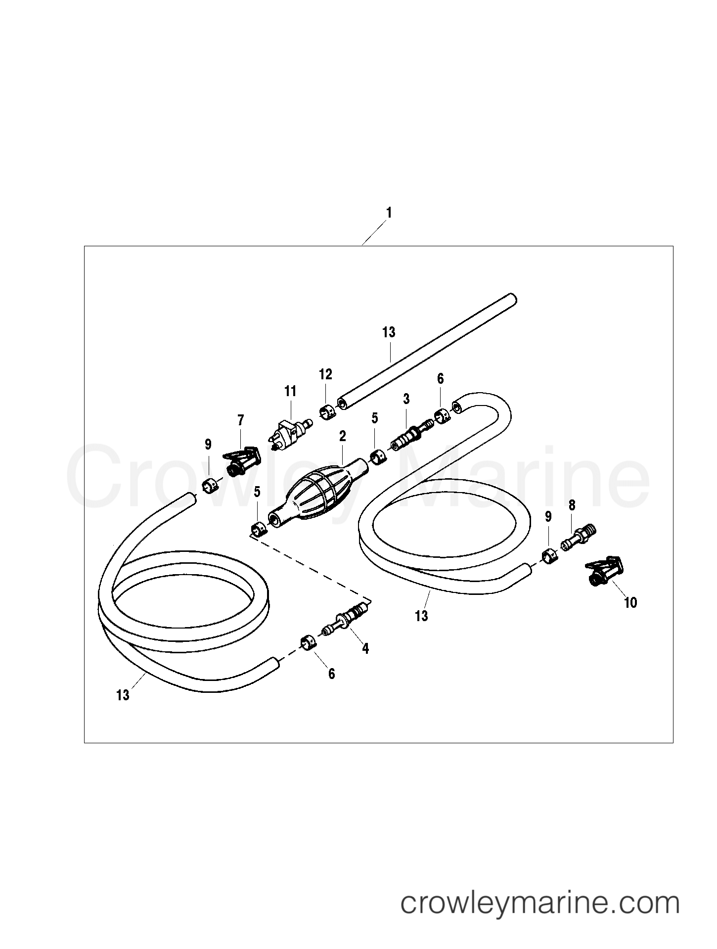 FUEL LINE ASSEMBLY 1996 Outboard 40 H040412SD [ELPT] Crowley Marine