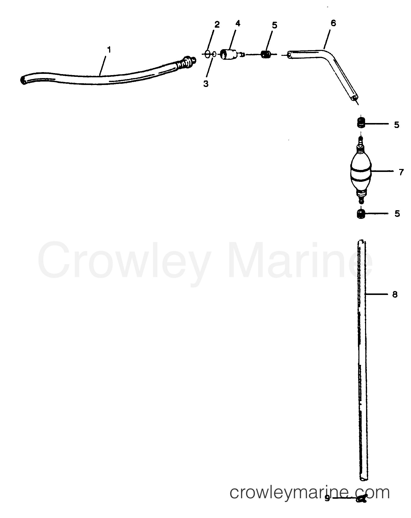 1989 Outboard 85 - 856D9C [Force] - FUEL LINE