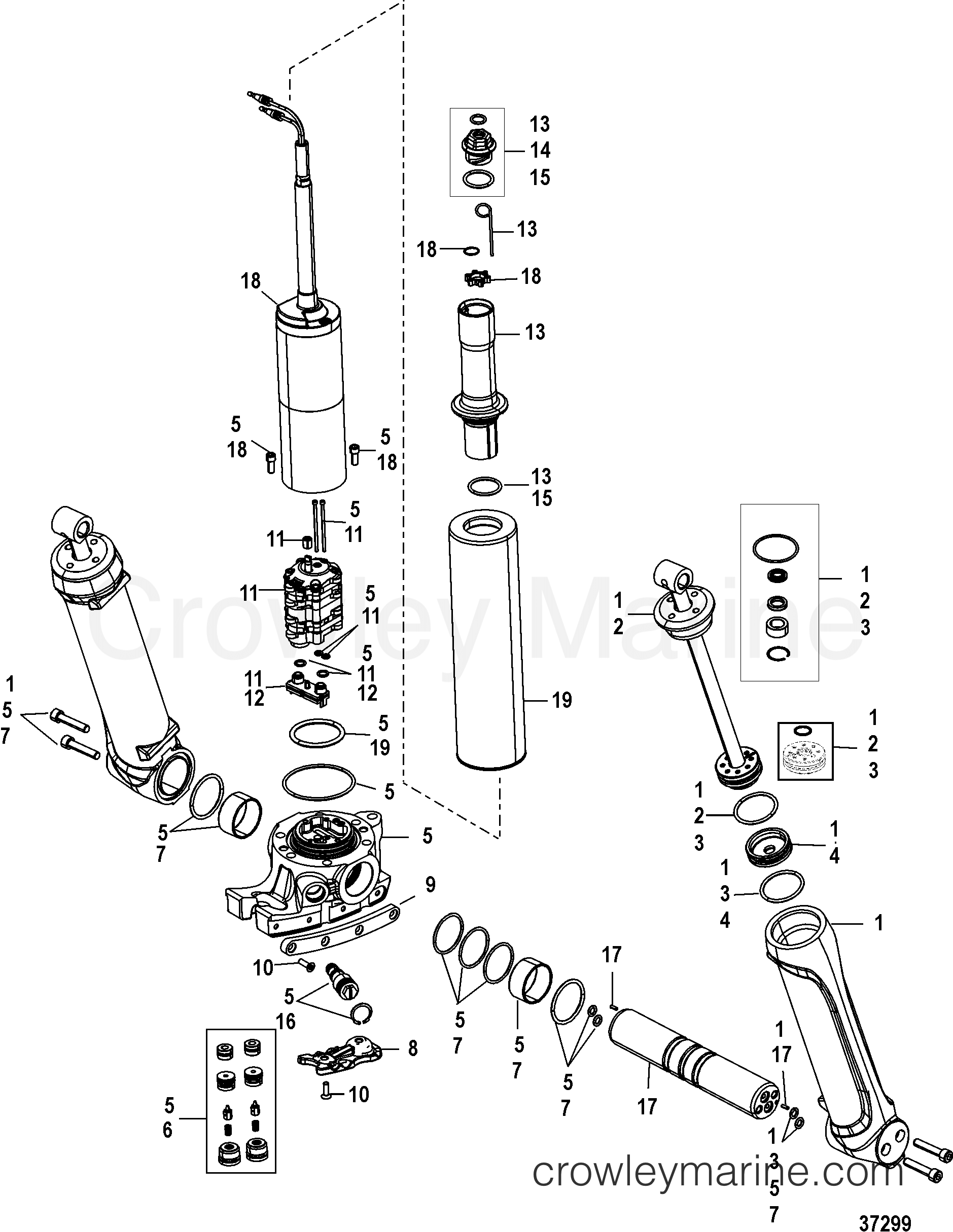 Serial Range Outboard 350SCi Verado - 1B716557 & Up - POWER TRIM COMPONENTS