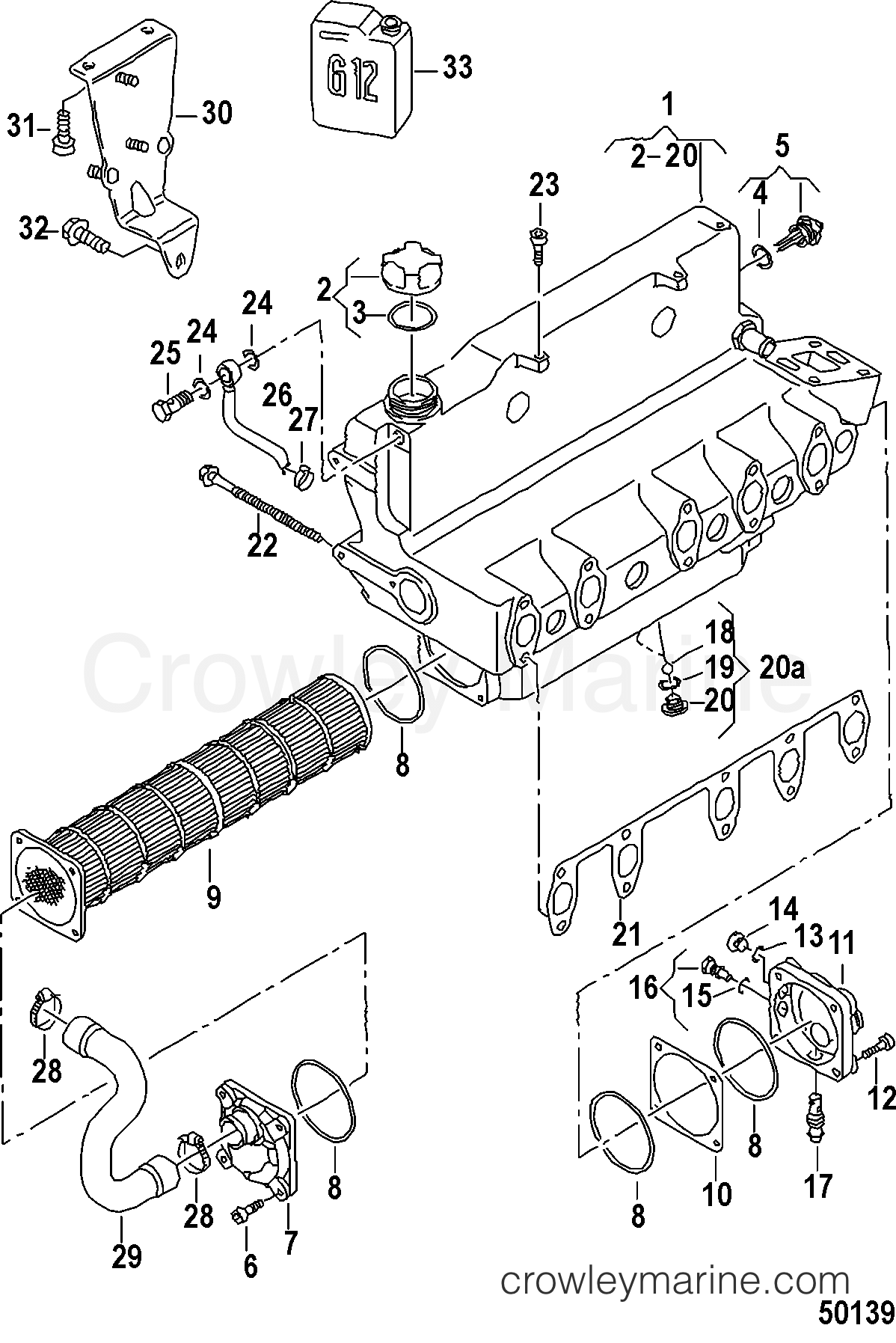 RADIATOR - 1998 Stern Drive 2.5L [BRAVO] 4VWM0001D | Crowley Marine