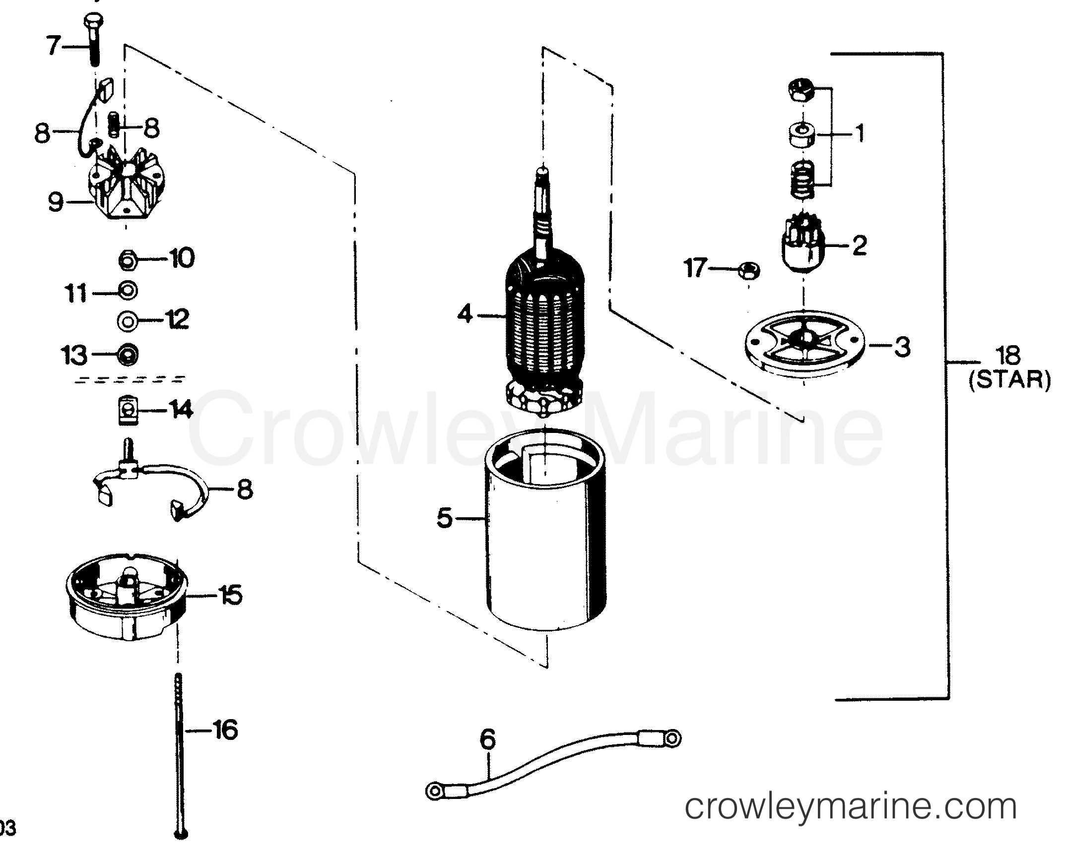 1988 Outboard 50 - 507F8B [Force] - ELECTRIC STARTER