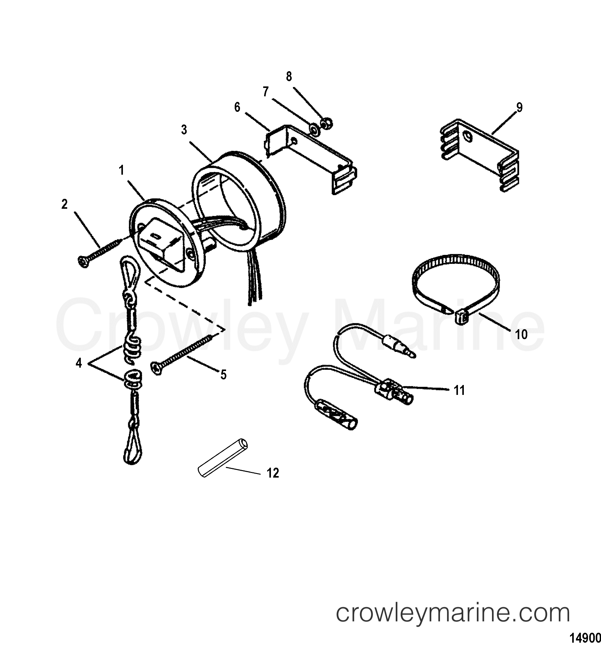 Serial Range Outboard 175 PROXS (2.5L) - 1B516339 & Up - SWITCH/LANYARD ASSEMBLY