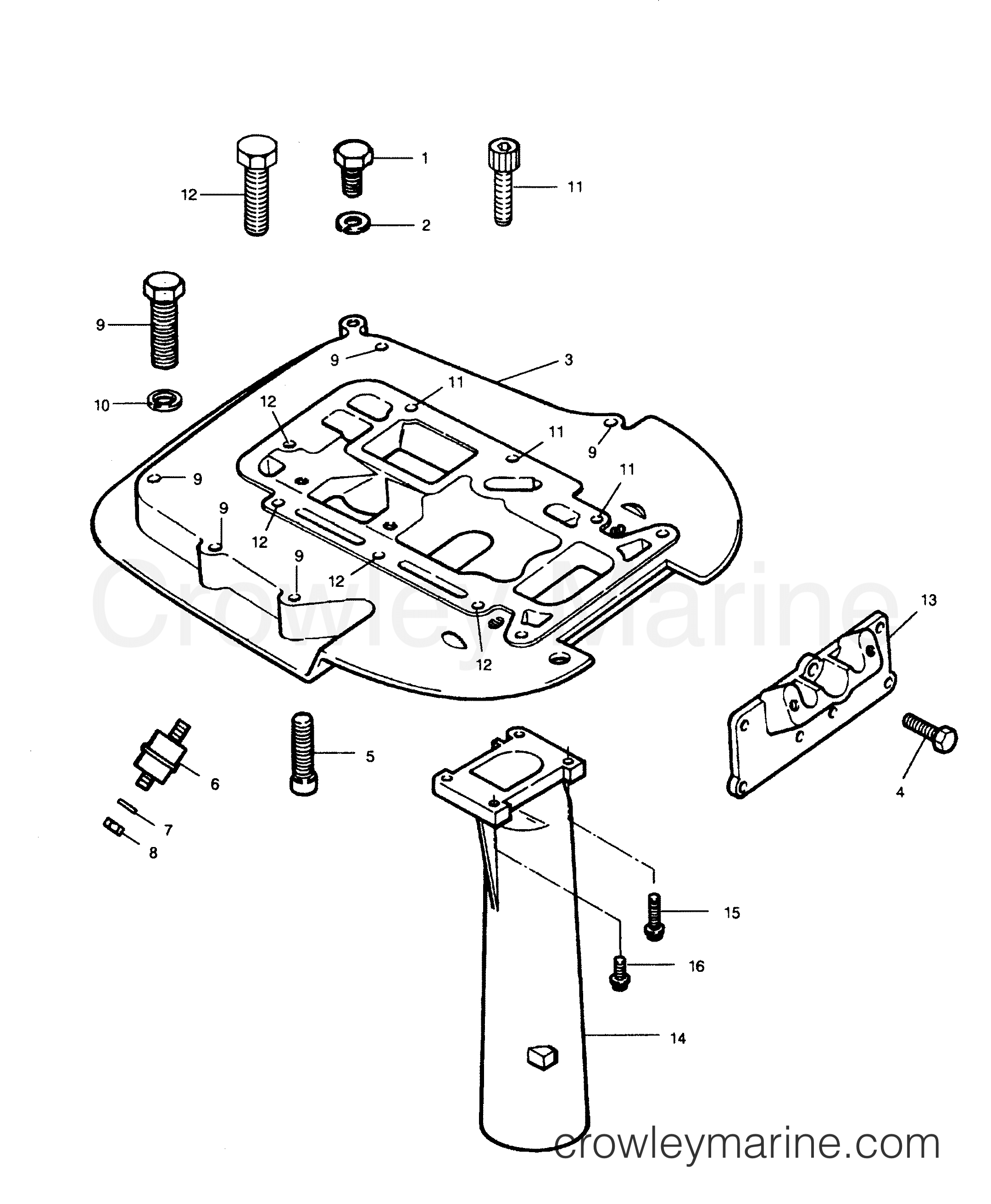 1991 Outboard 50 - 507A91A [Force] - SPACER PLATE