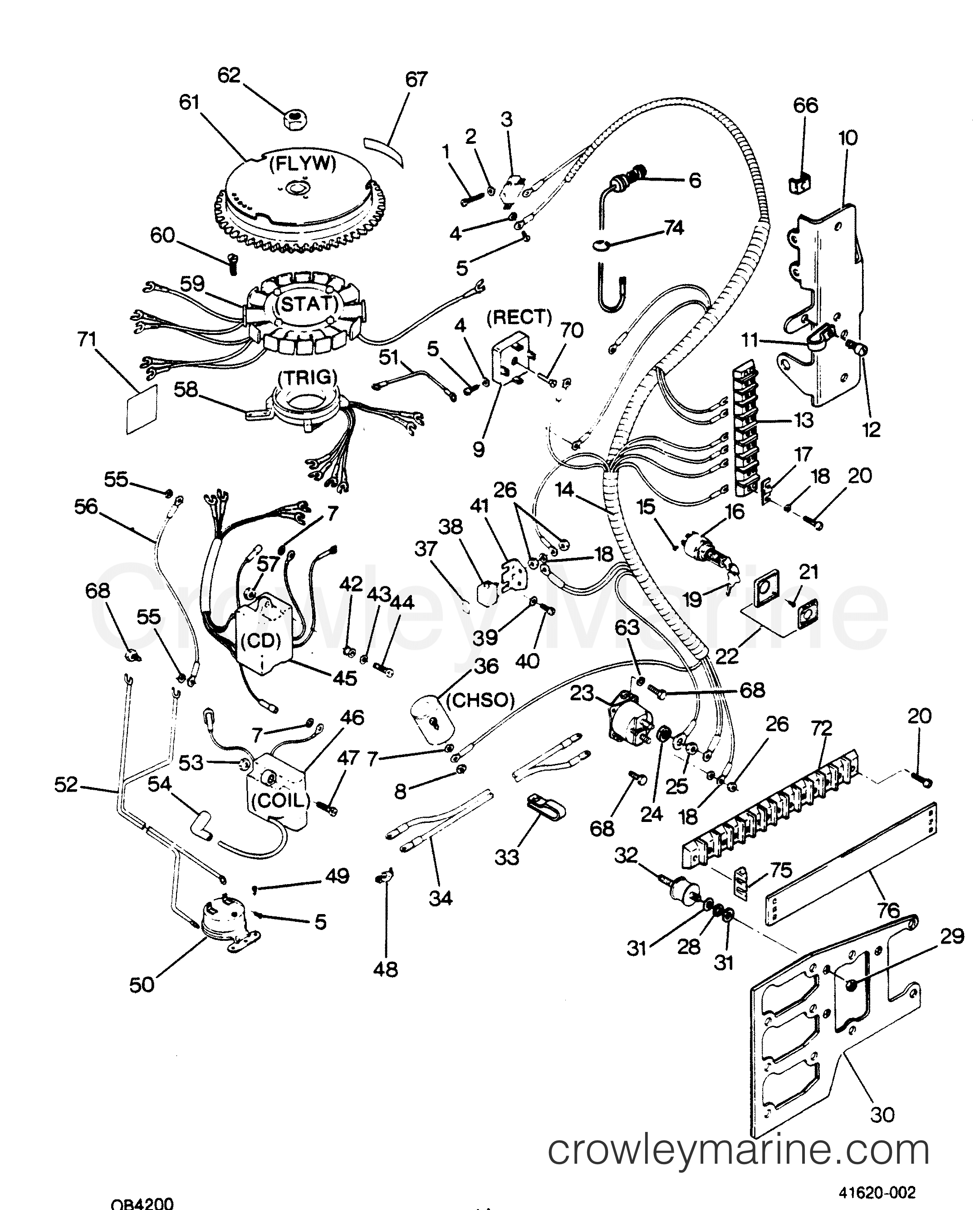 1988 Outboard 125 - H1251F88D - ELECTRICAL COMPONENTS