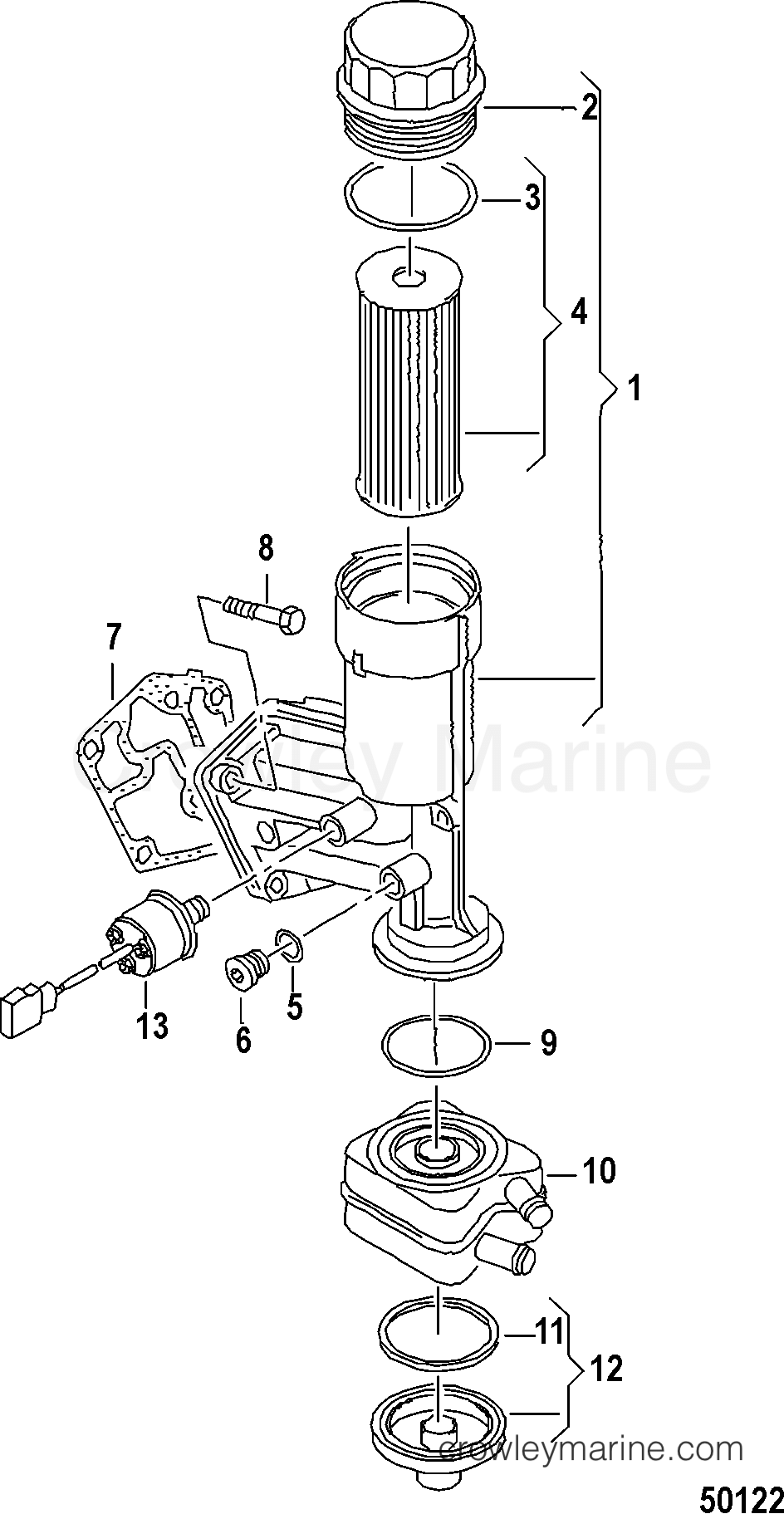 2012 Inboard Engine 1.9L SDI - 3D190045D - OIL FILTER AND BRACKET